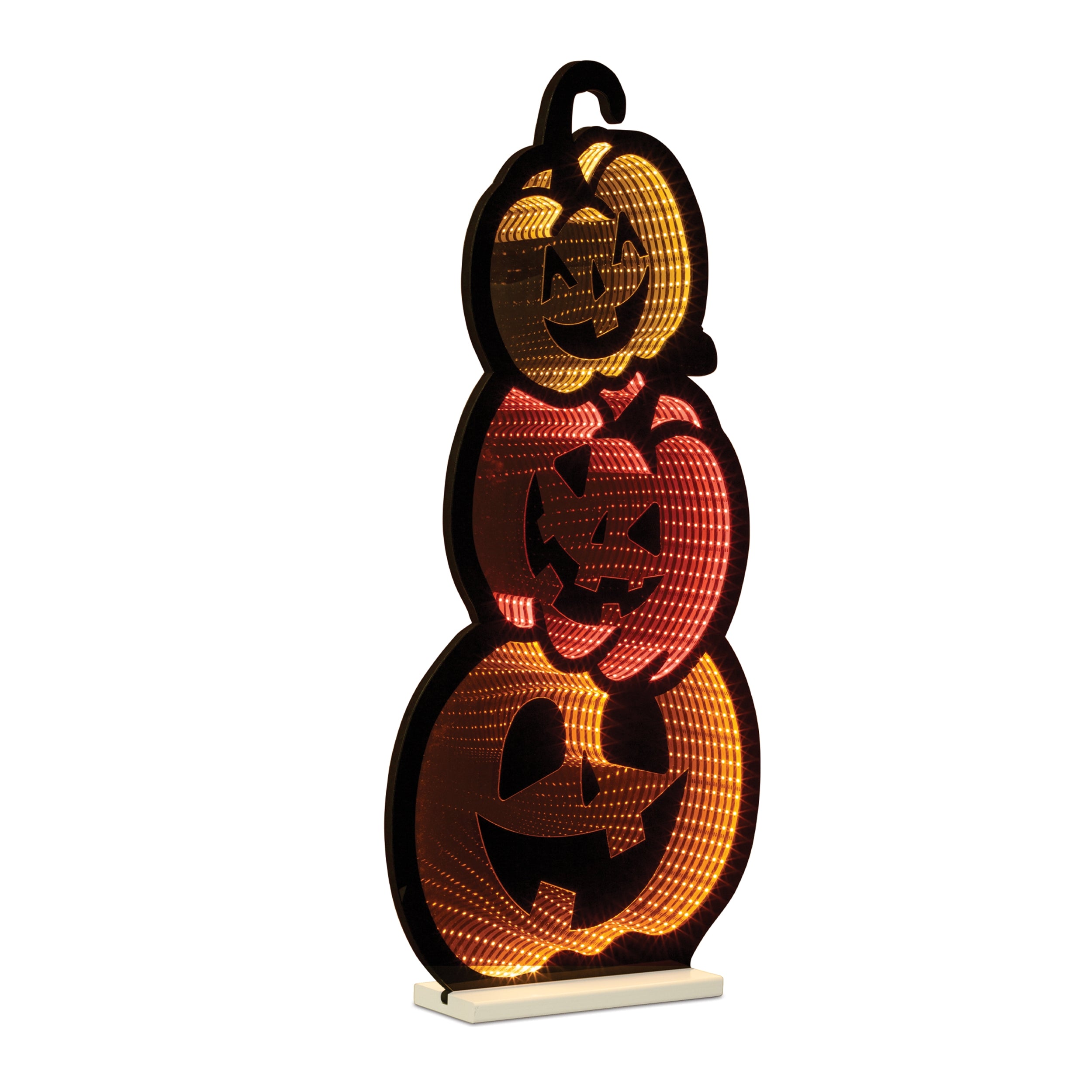 Triple Jack-o-Lantern Infinity Light 35.5”H Acrylic UL Plug