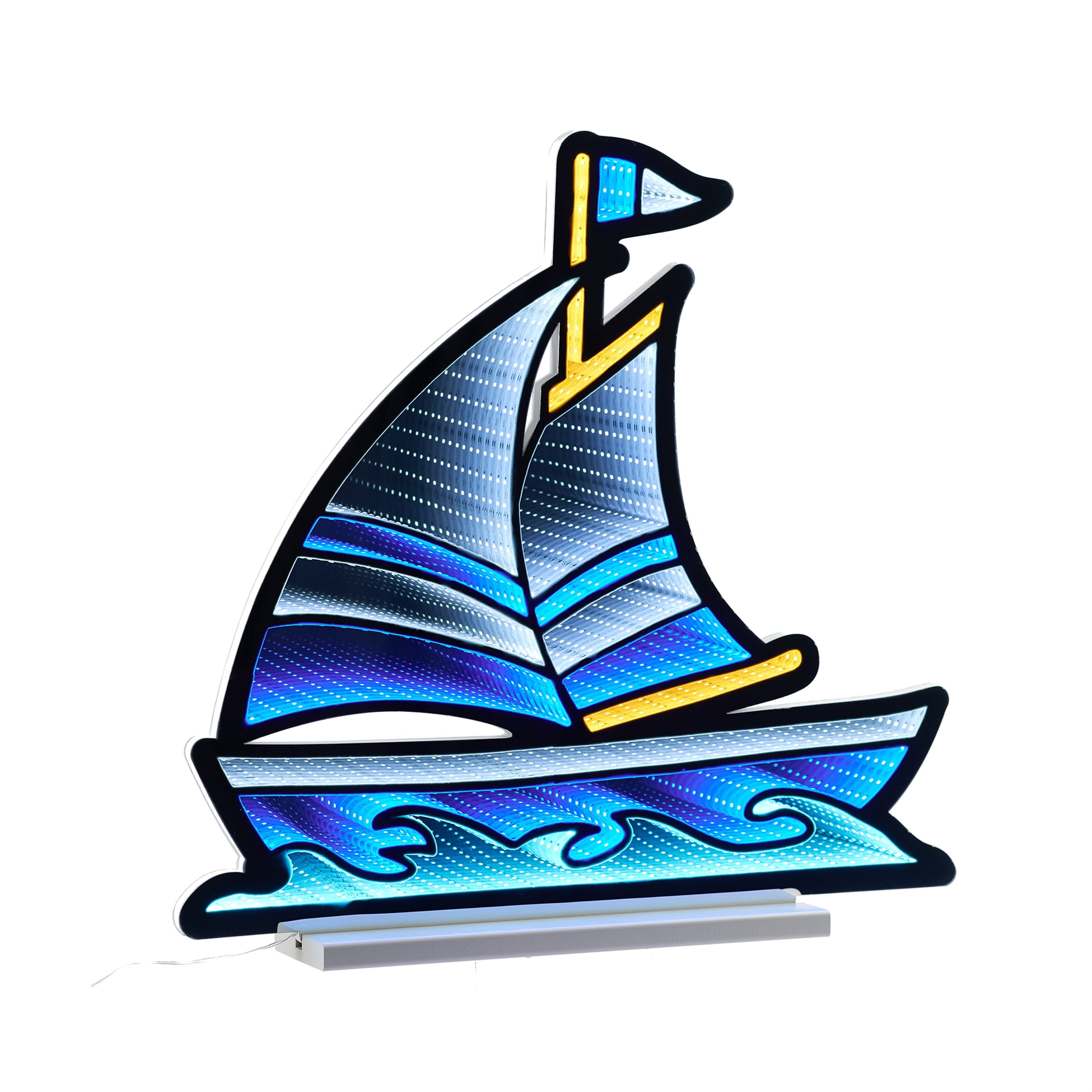 Sailboat Infinity Light 23”H Acrylic UL Plug