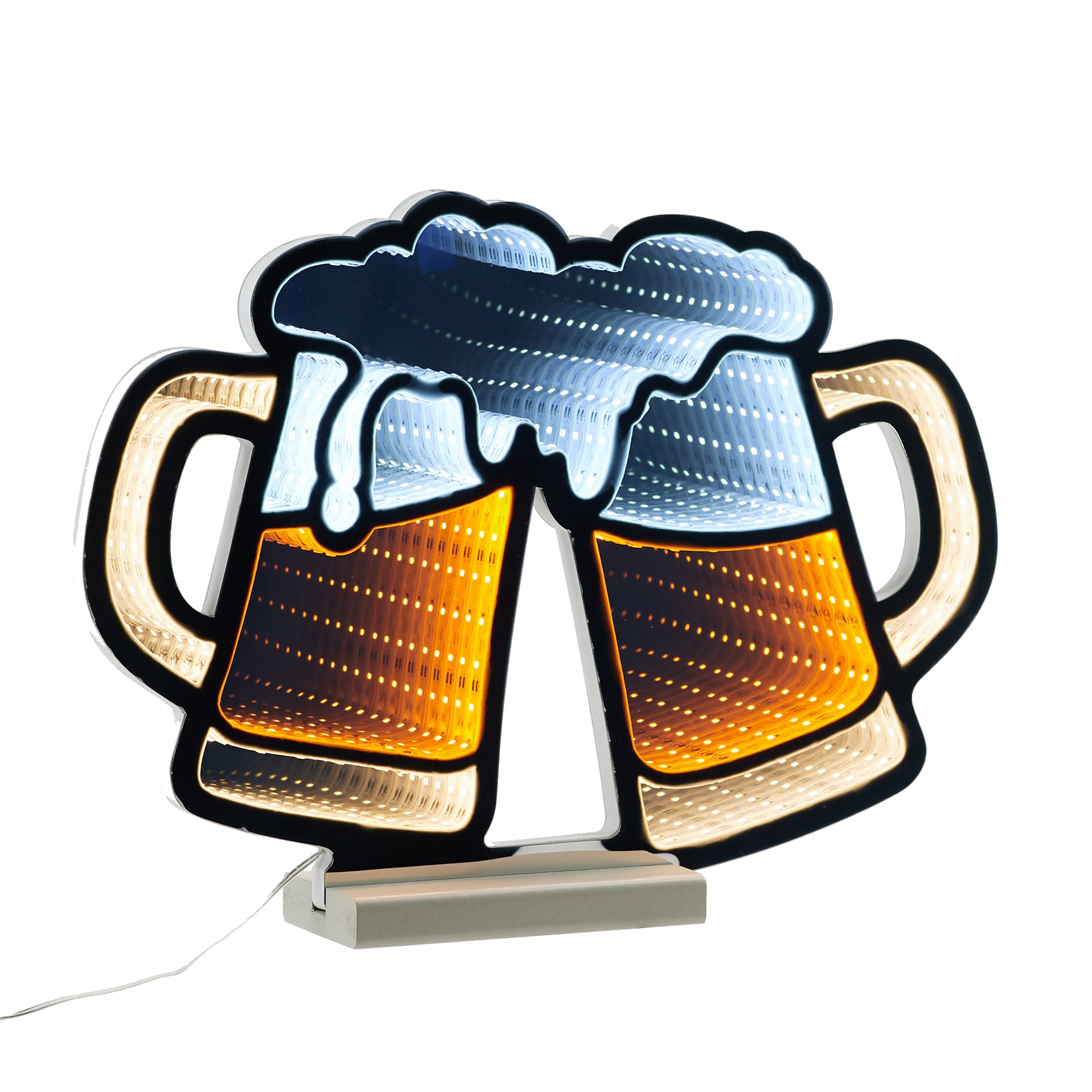 Beer Mugs Infinity Light 15.5"L x 11.5"H Acrylic UL Plug