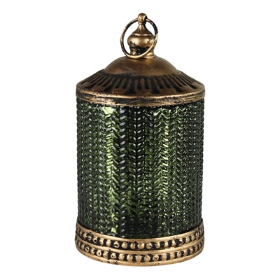 Battery Operated Tealight Cover, Glass, Green