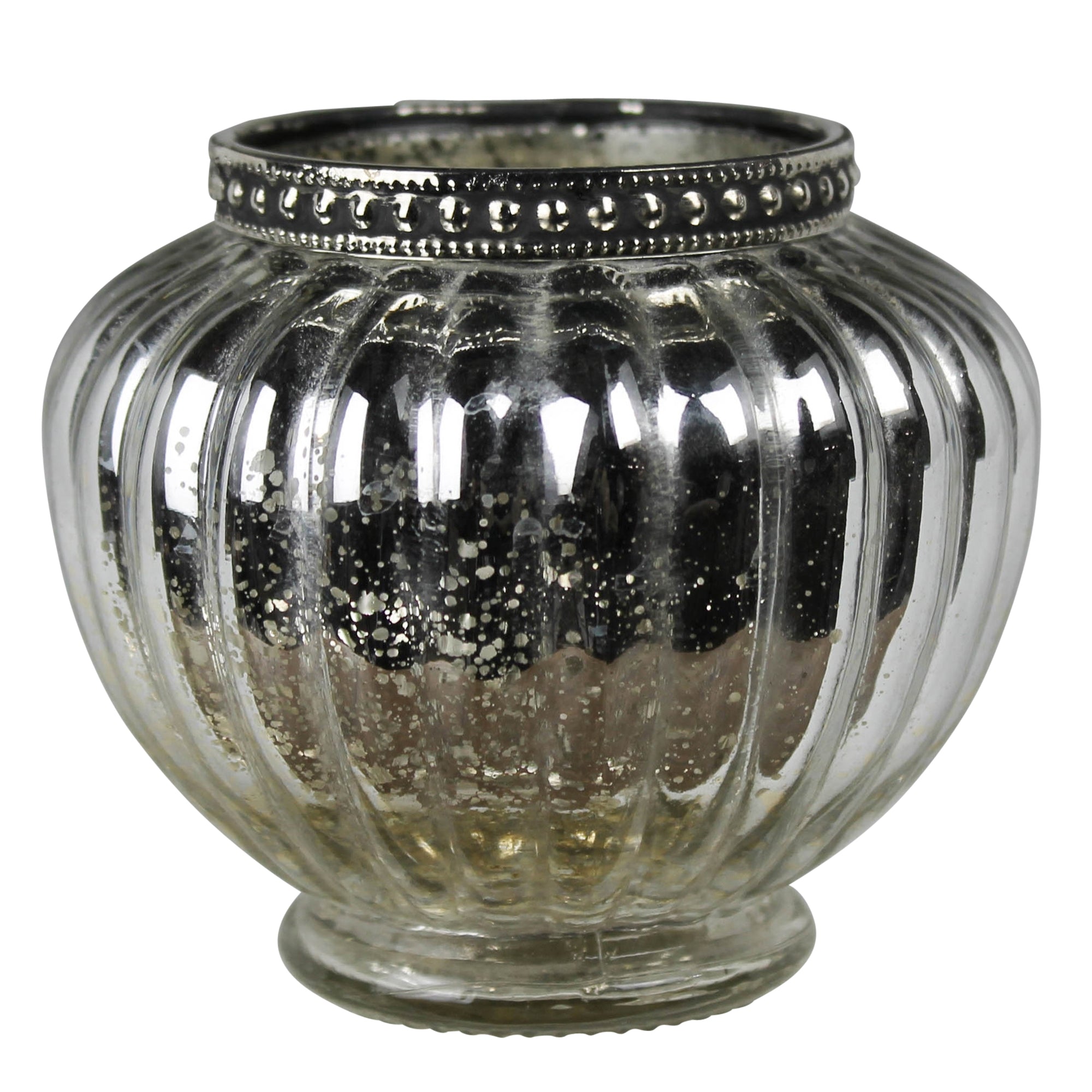 Tealight Holder, Glass, Silver
