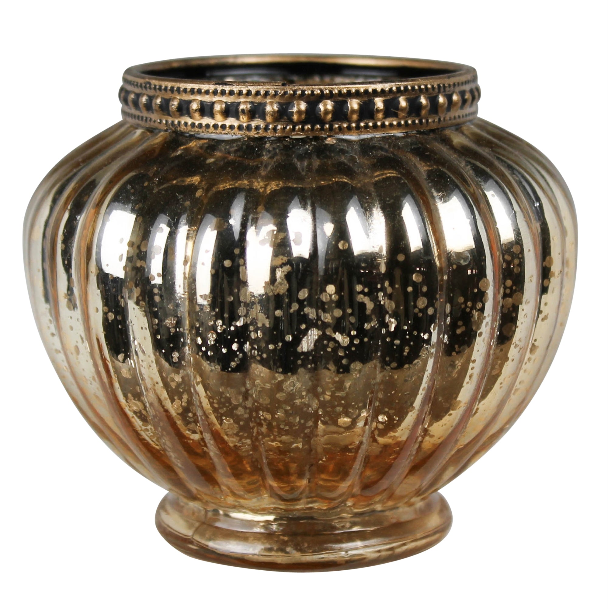 Tealight Holder, Glass, Gold