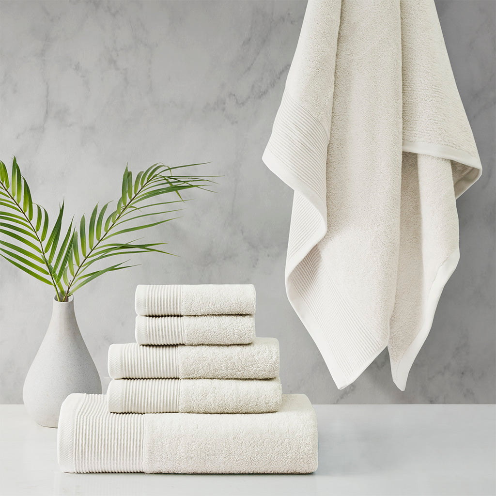 Nuage Cotton Tencel Blend Antimicrobial 6 Piece Towel Set