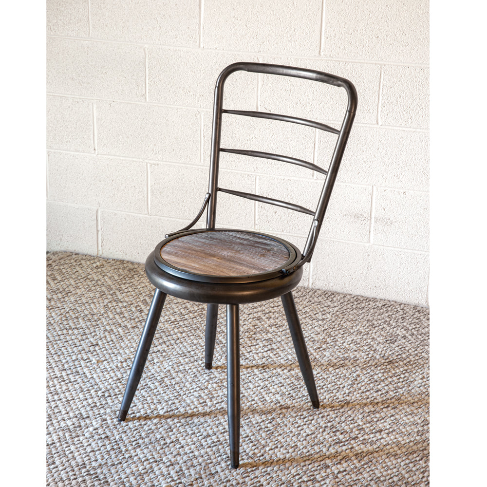 Industrial Style Wood and Metal Desk with Chair