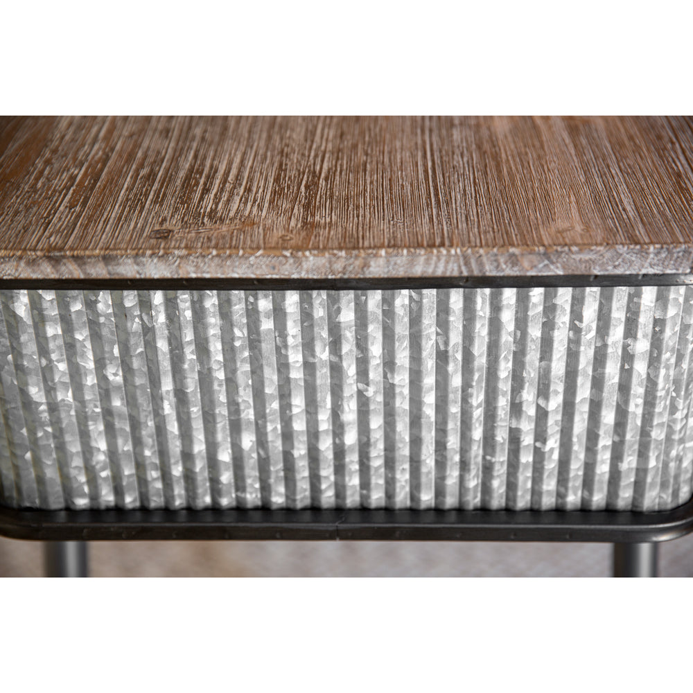 Industrial Style Wood and Metal Desk with Chair