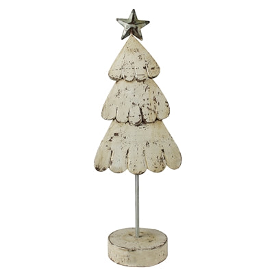 Tree with Star, White - Lrg