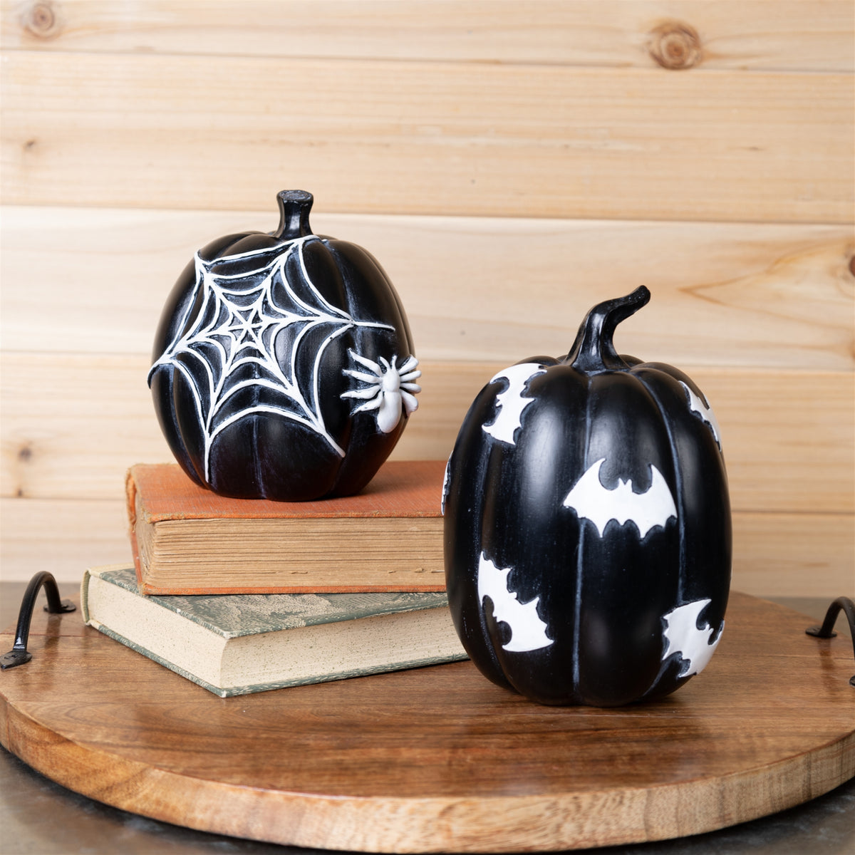 Halloween Spider and Bat Pumpkin (S/2)