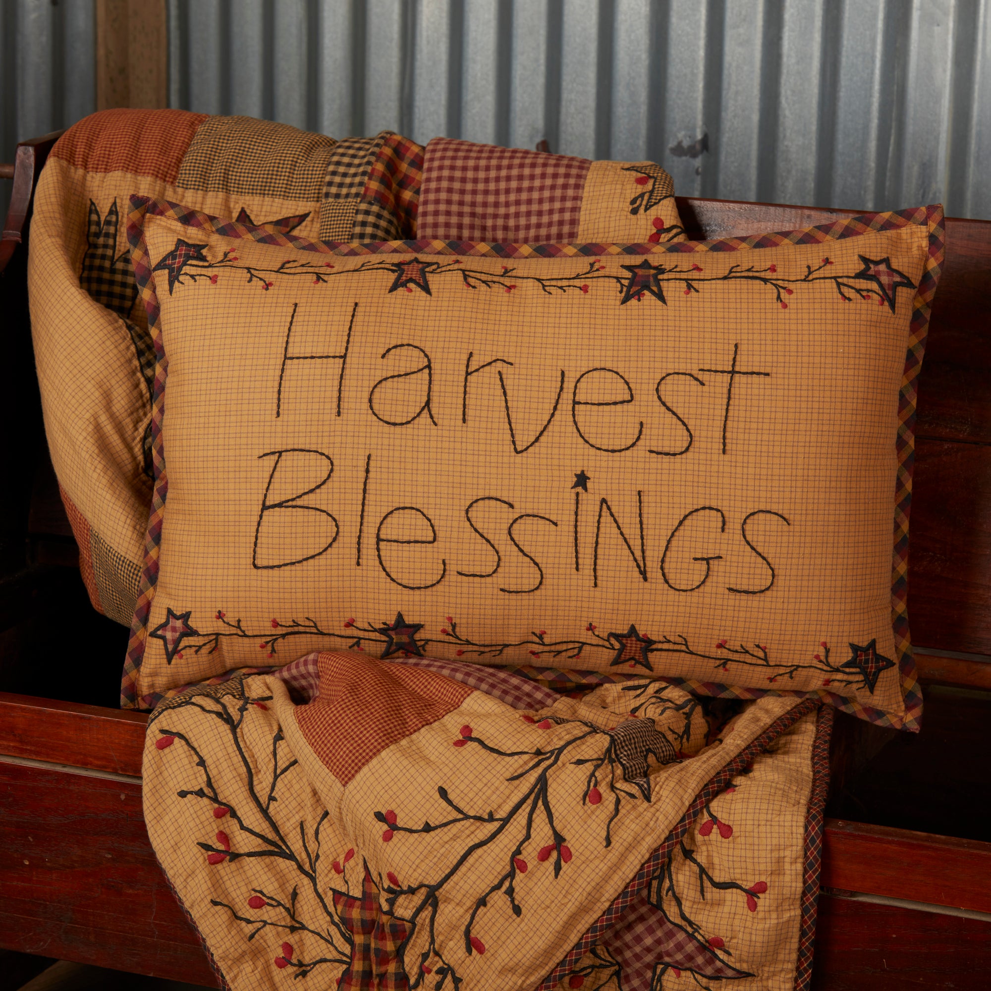 Heritage Farms Harvest Blessings 14x22 Fall Autumn Farmhouse Decorative Throw Pillow