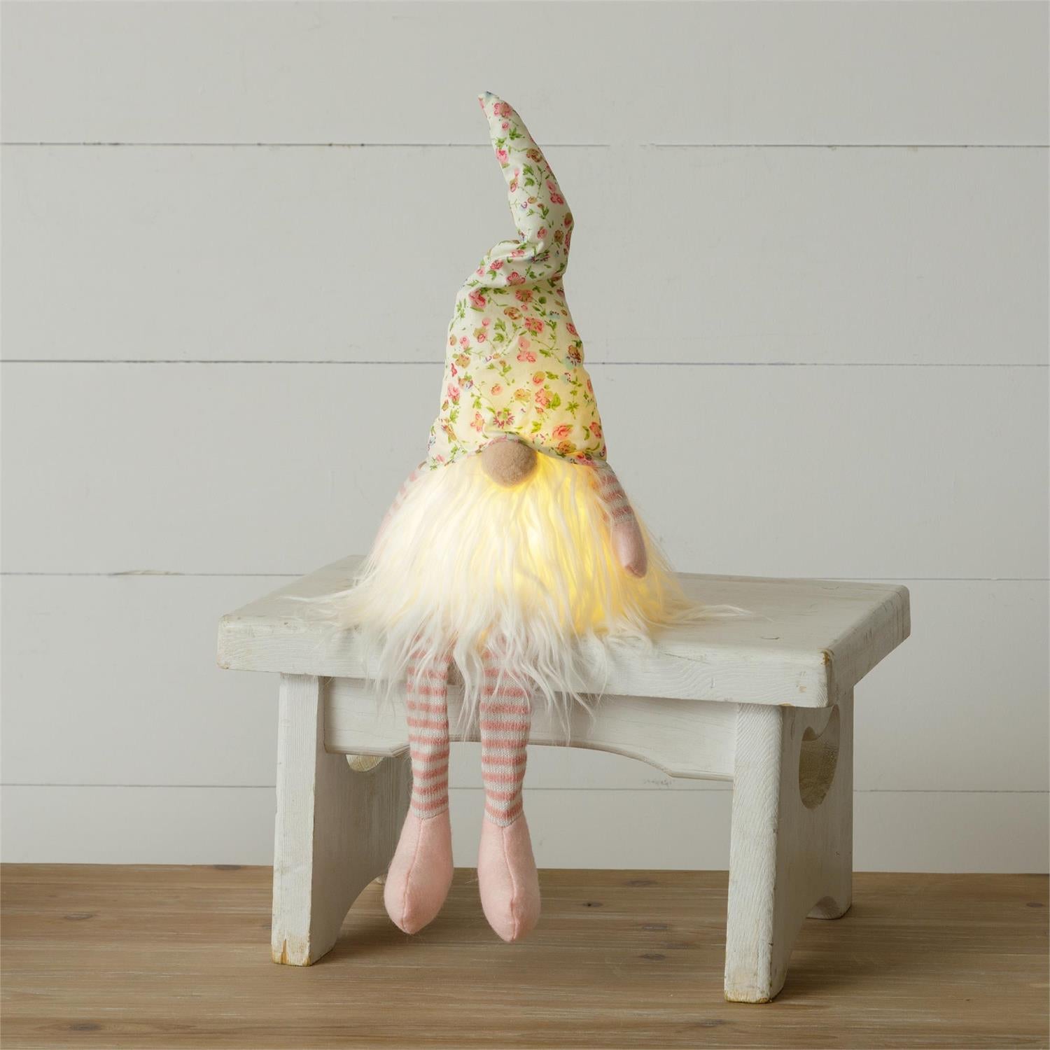 Lighted Spring Gnome, Shelf Sitter
