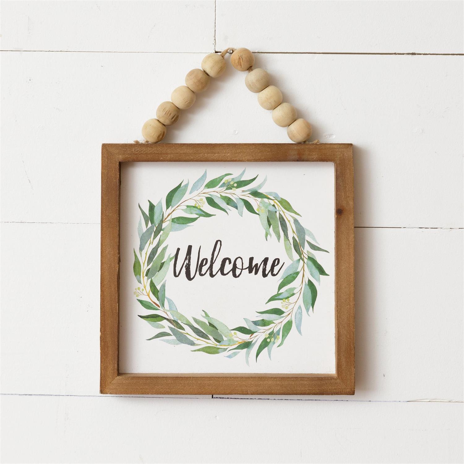 Sign with Beads - Welcome