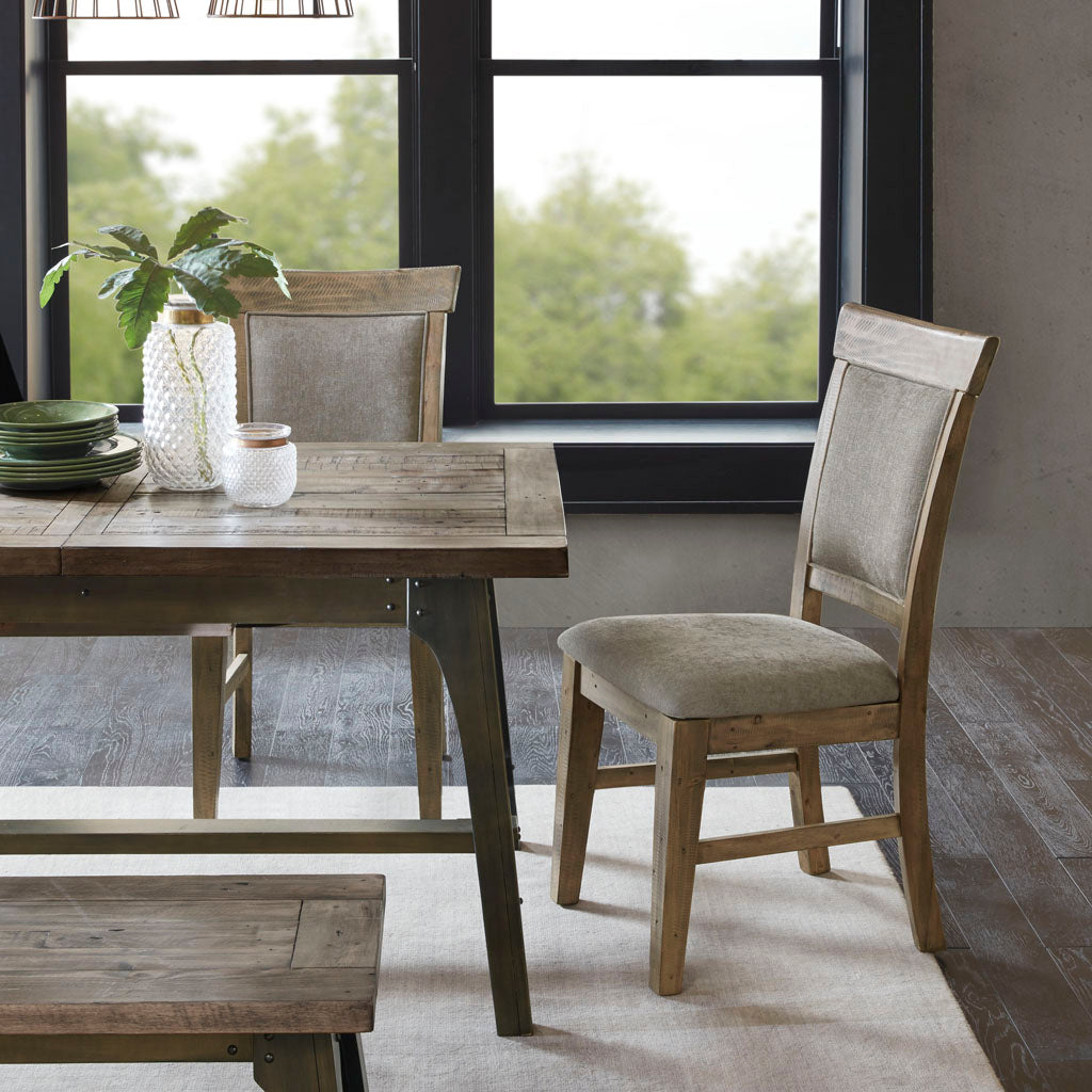 Oliver Faux Leather Woven Dining Chairs Set of 2