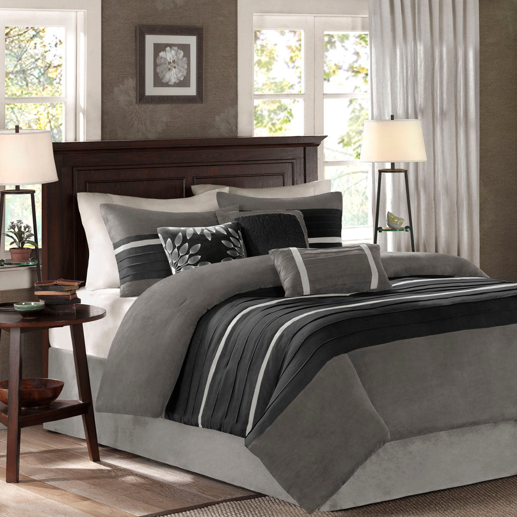 Palmer 8 Piece Embroidered Microfiber Comforter Set