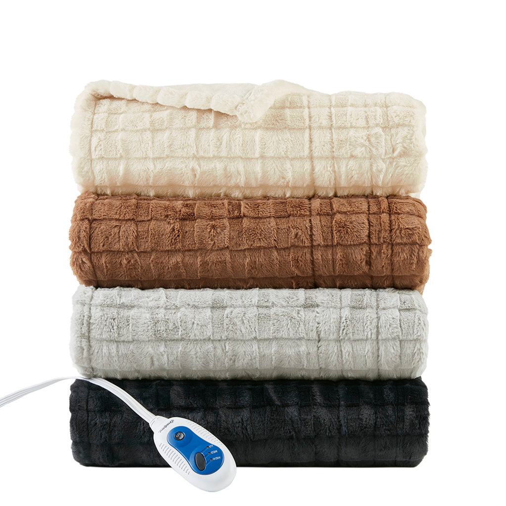 Oversized Faux Fur Heated Throw