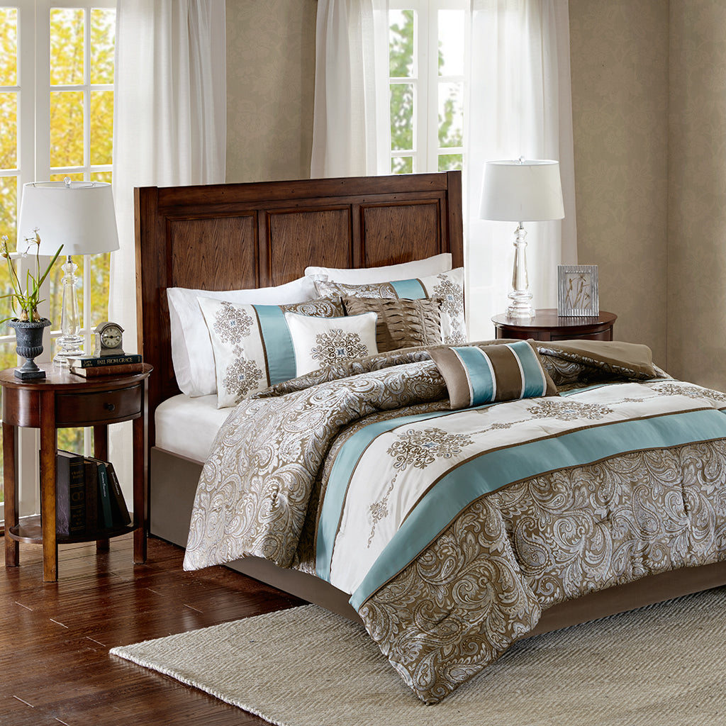 Caroline 8 Piece Cotton Printed Comforter Set