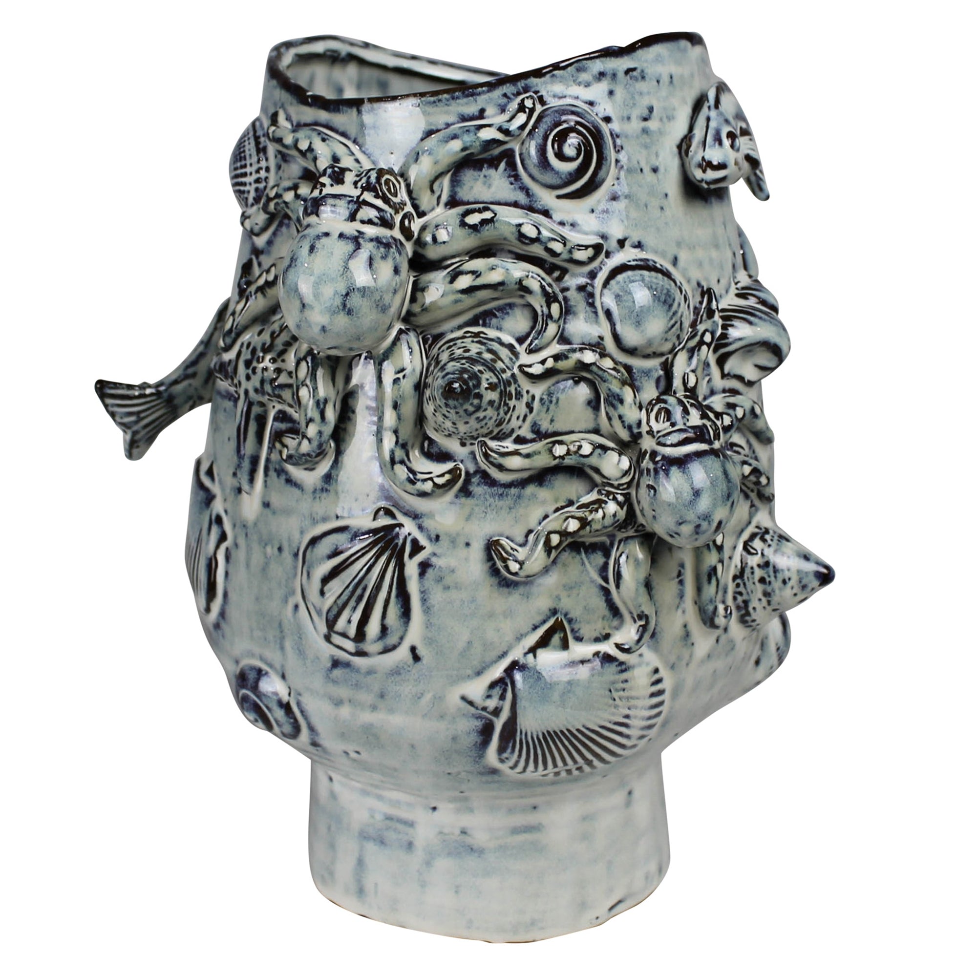Vase with Sea Creatures, Ceramic