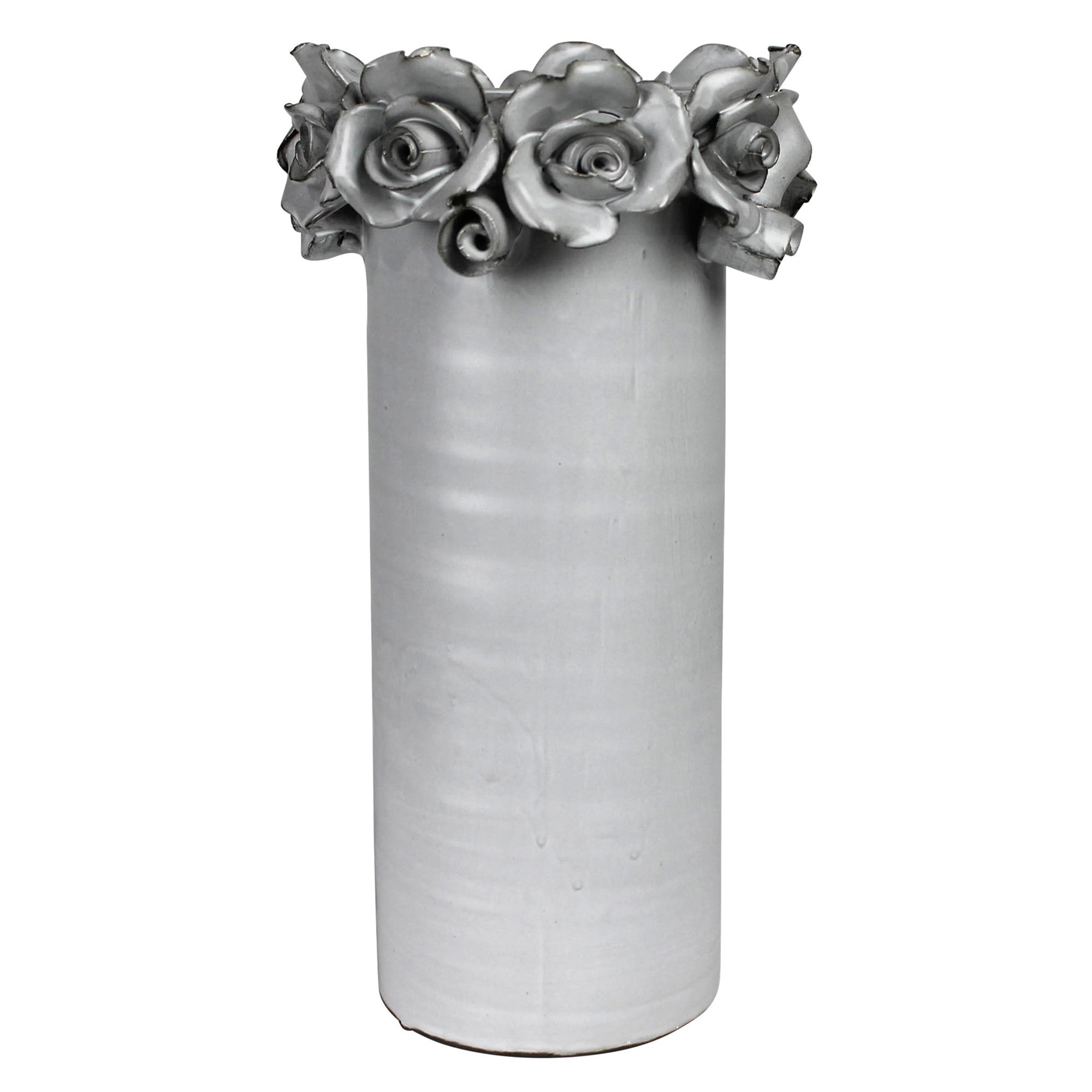 Vase with Rose Rim, Ceramic