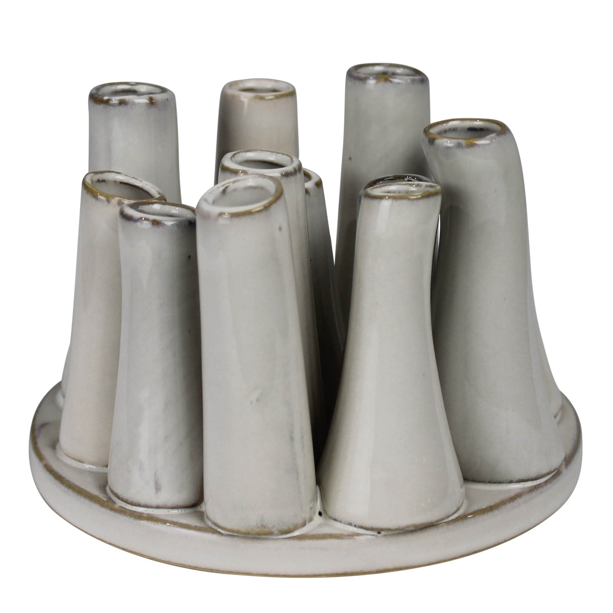Cluster of 12 Tube Vases, Ceramic