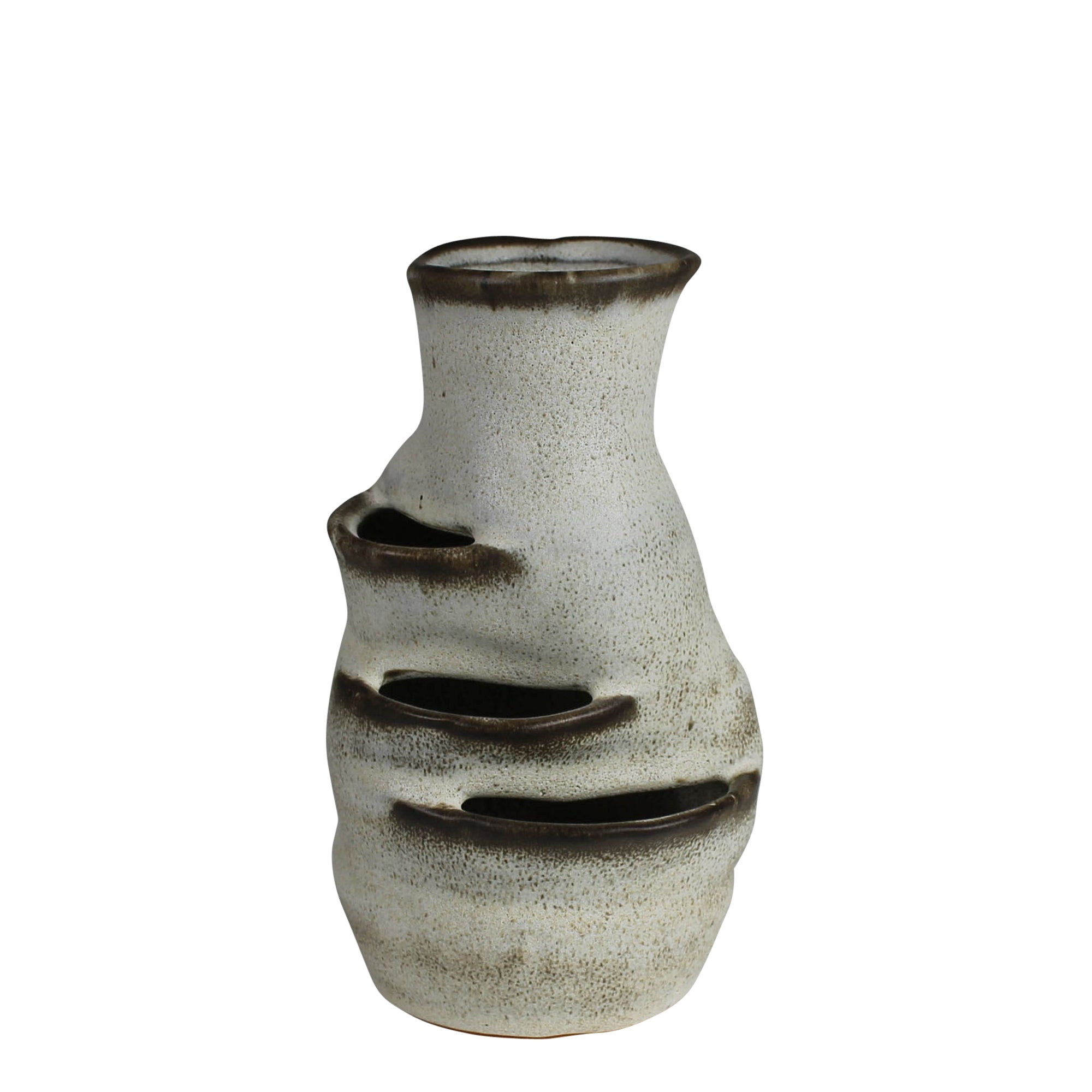 Vase with Slots - Sm, Ceramic