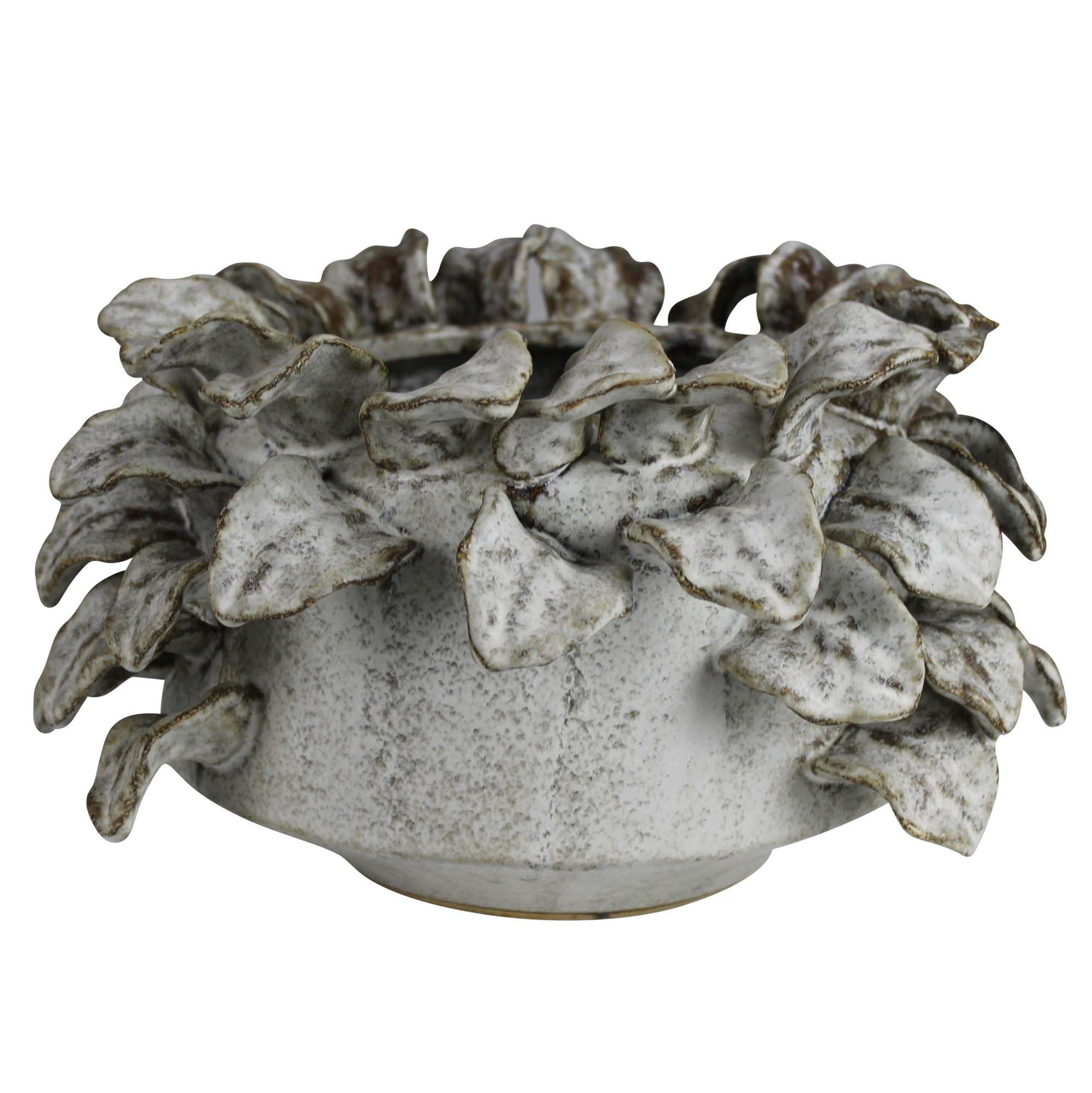 Pot with Leaves on Rim, Ceramic