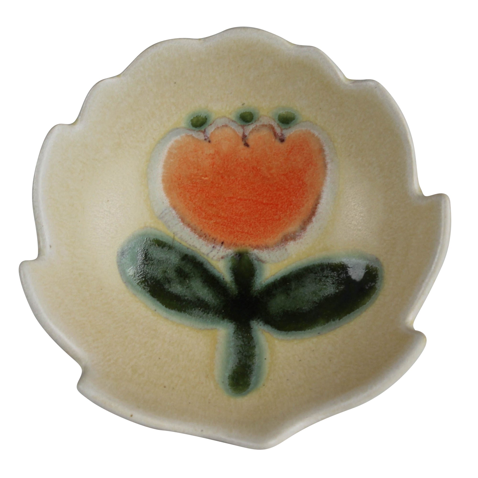 Dish with Painted Floral, Ceramic