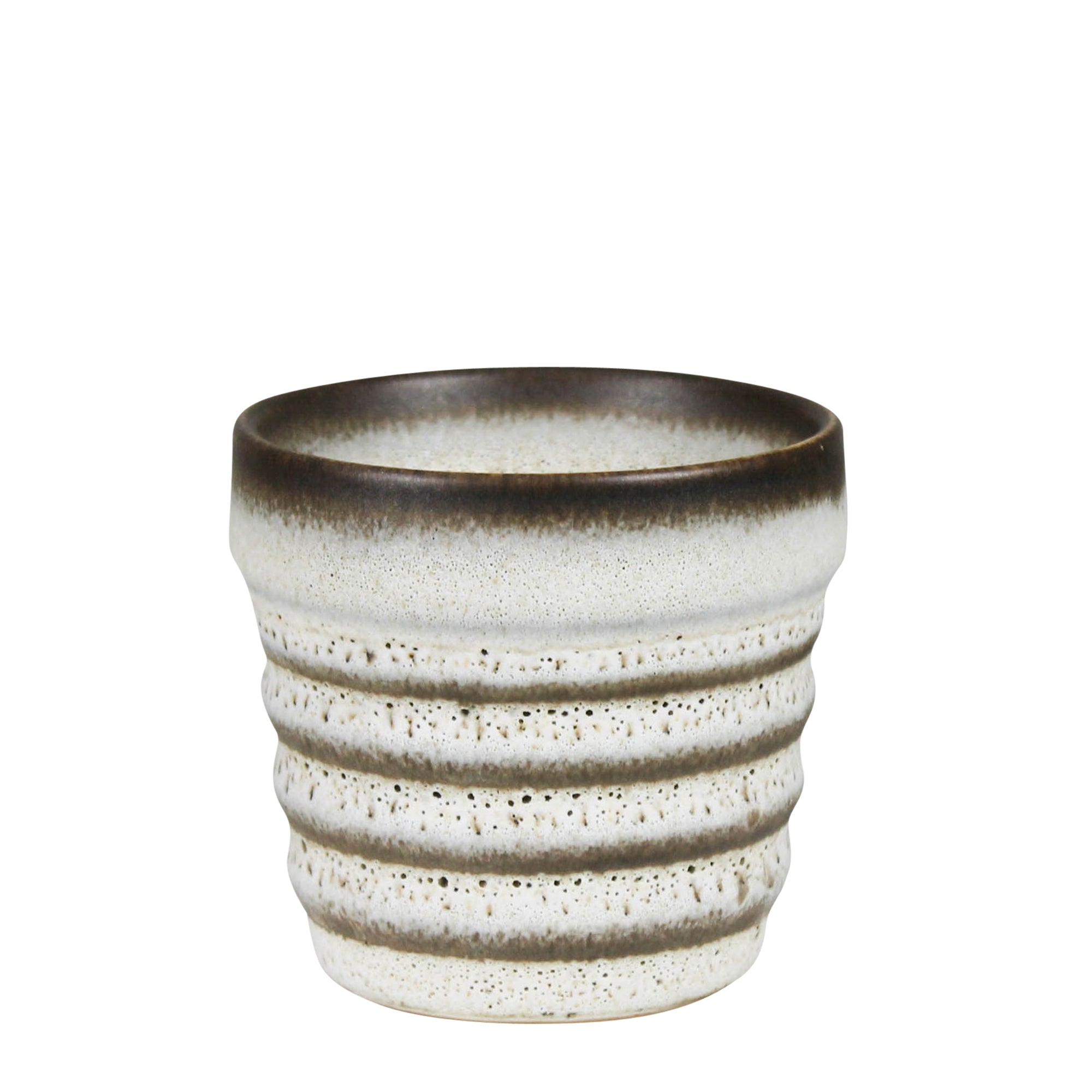 Cachepot with Ribs - 3”, Ceramic