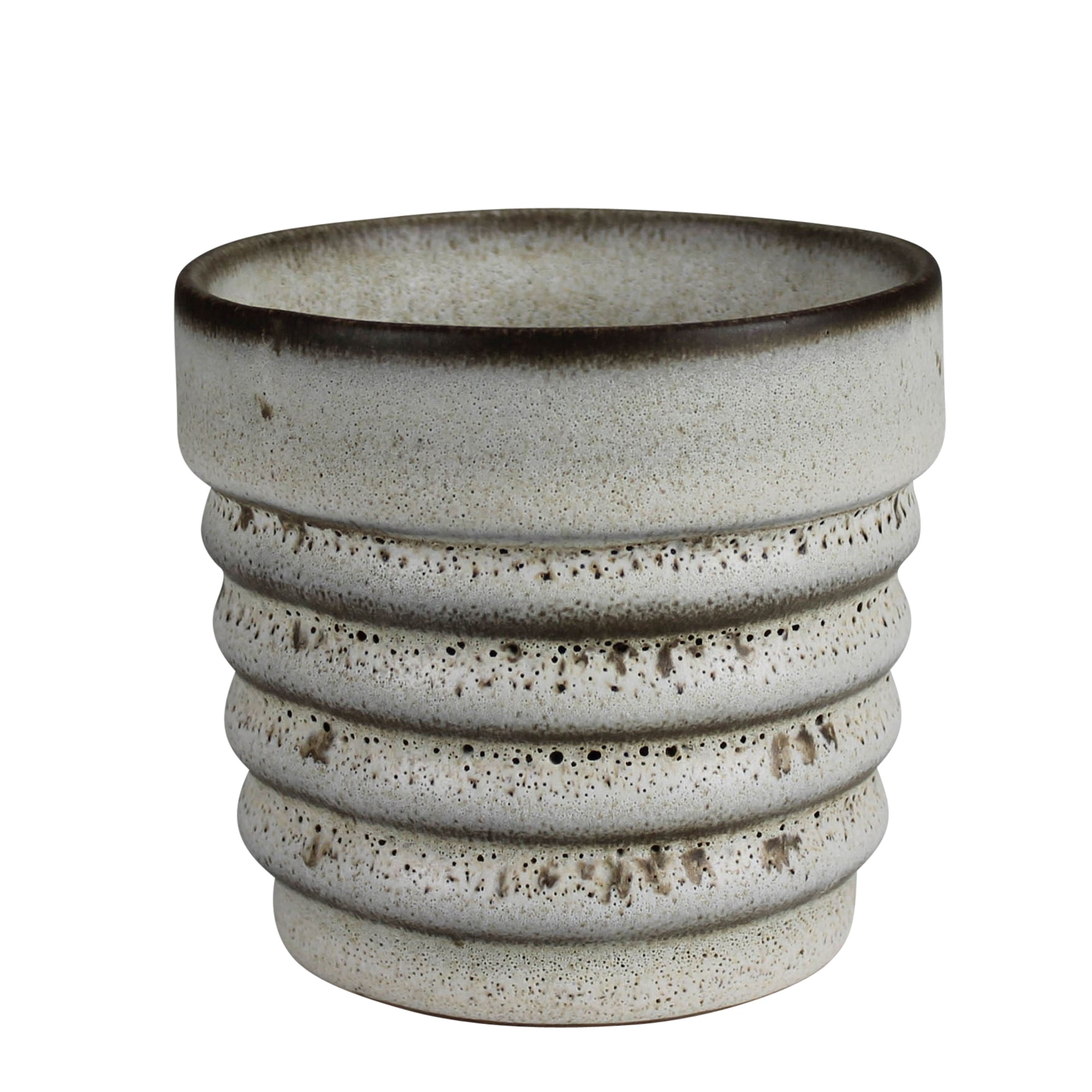 Cachepot with Ribs - 4”, Ceramic