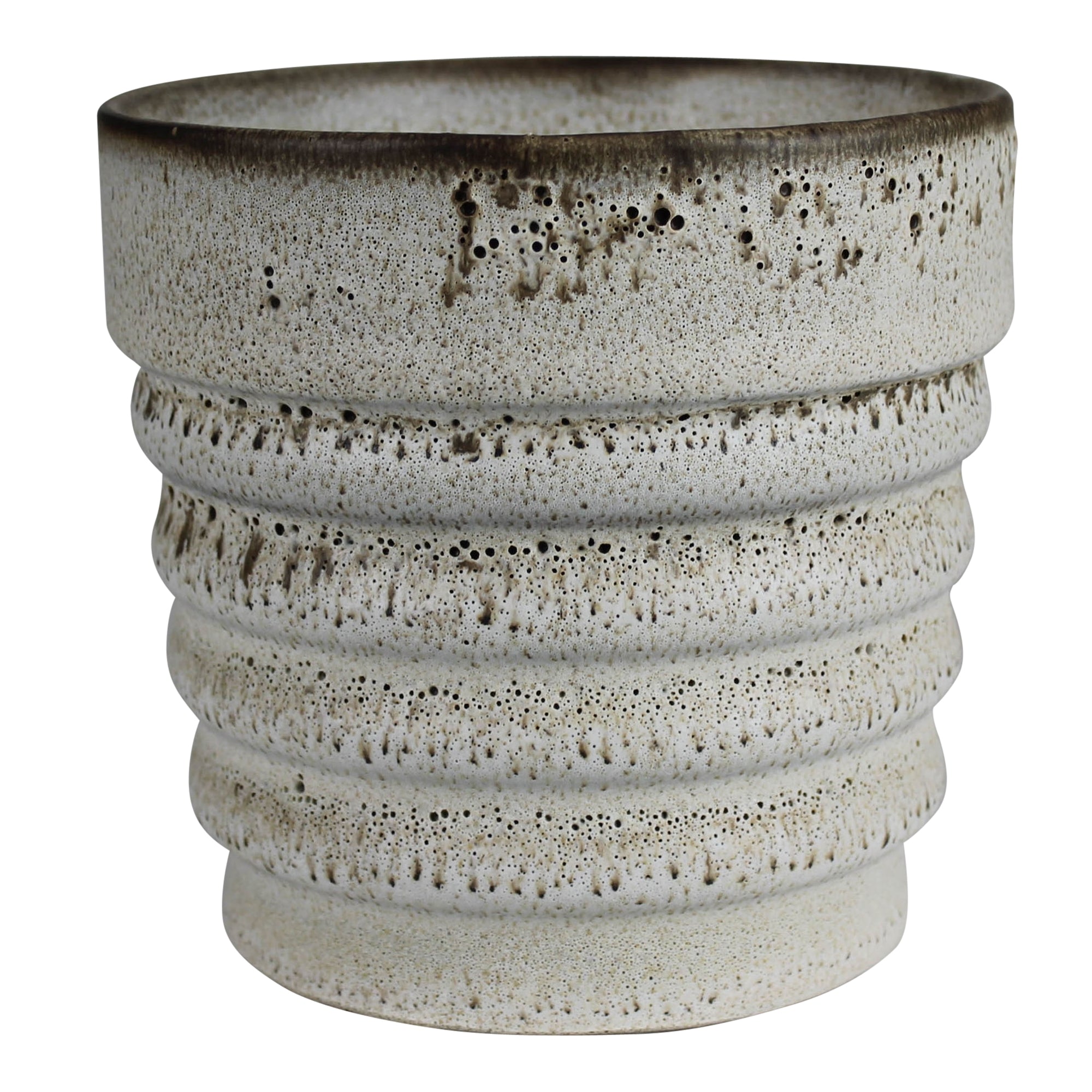 Cachepot with Ribs - 6”, Ceramic