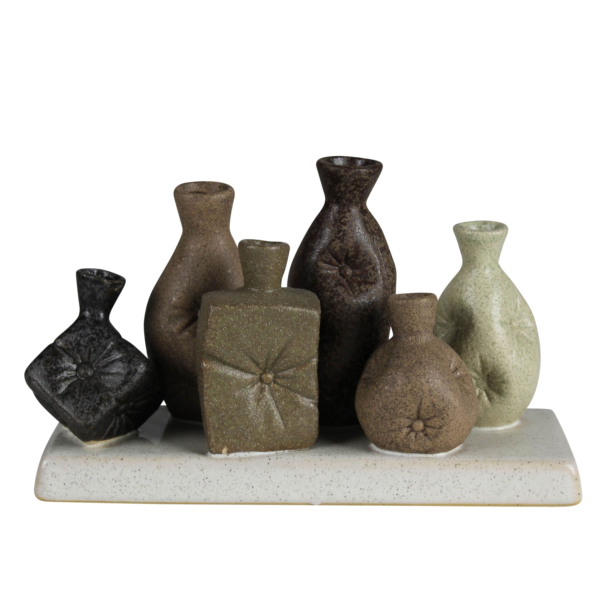 Cushioned Vases on Base, Ceramic