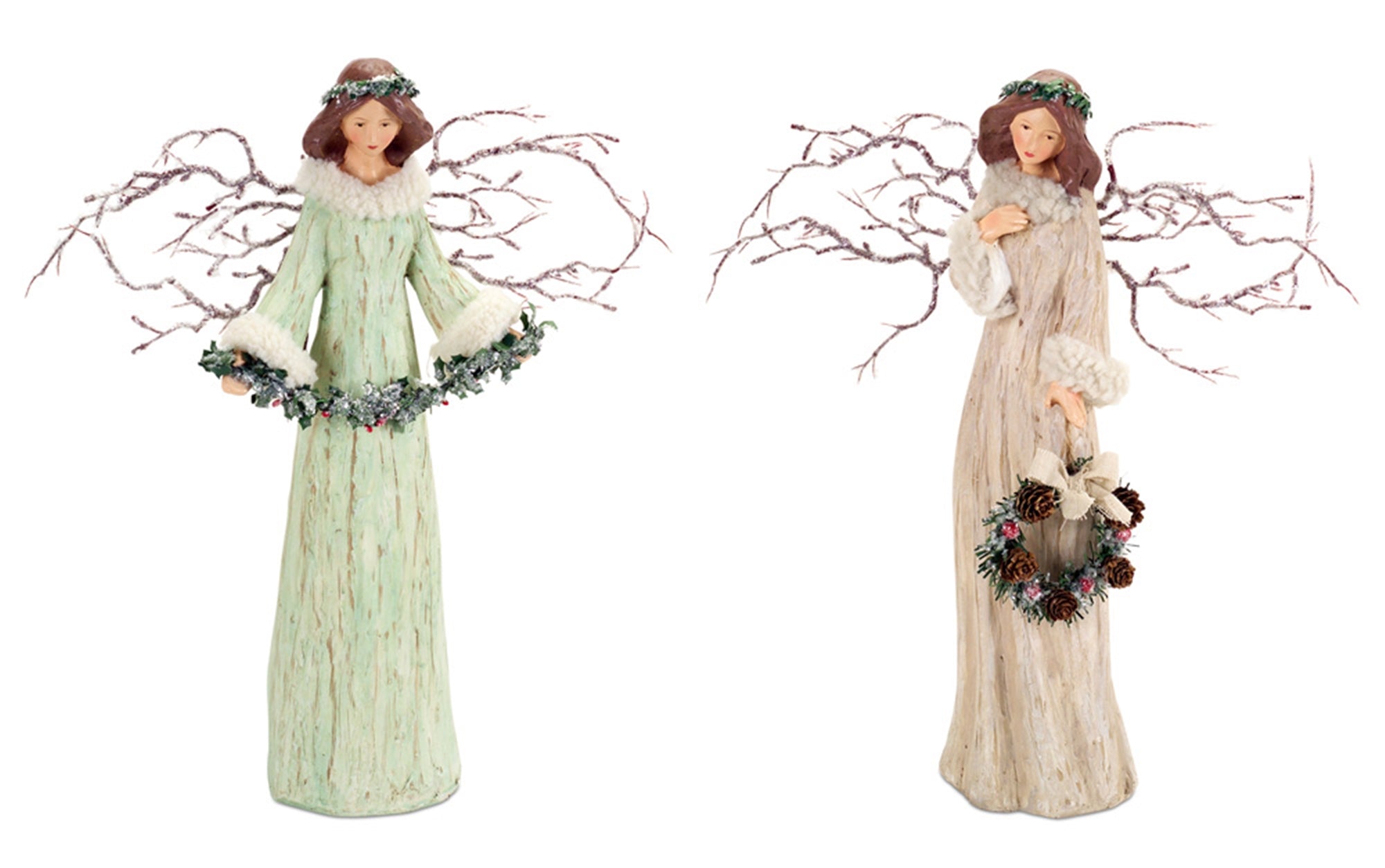Branch Angels (2 Asst) 15"H Paper Pulp