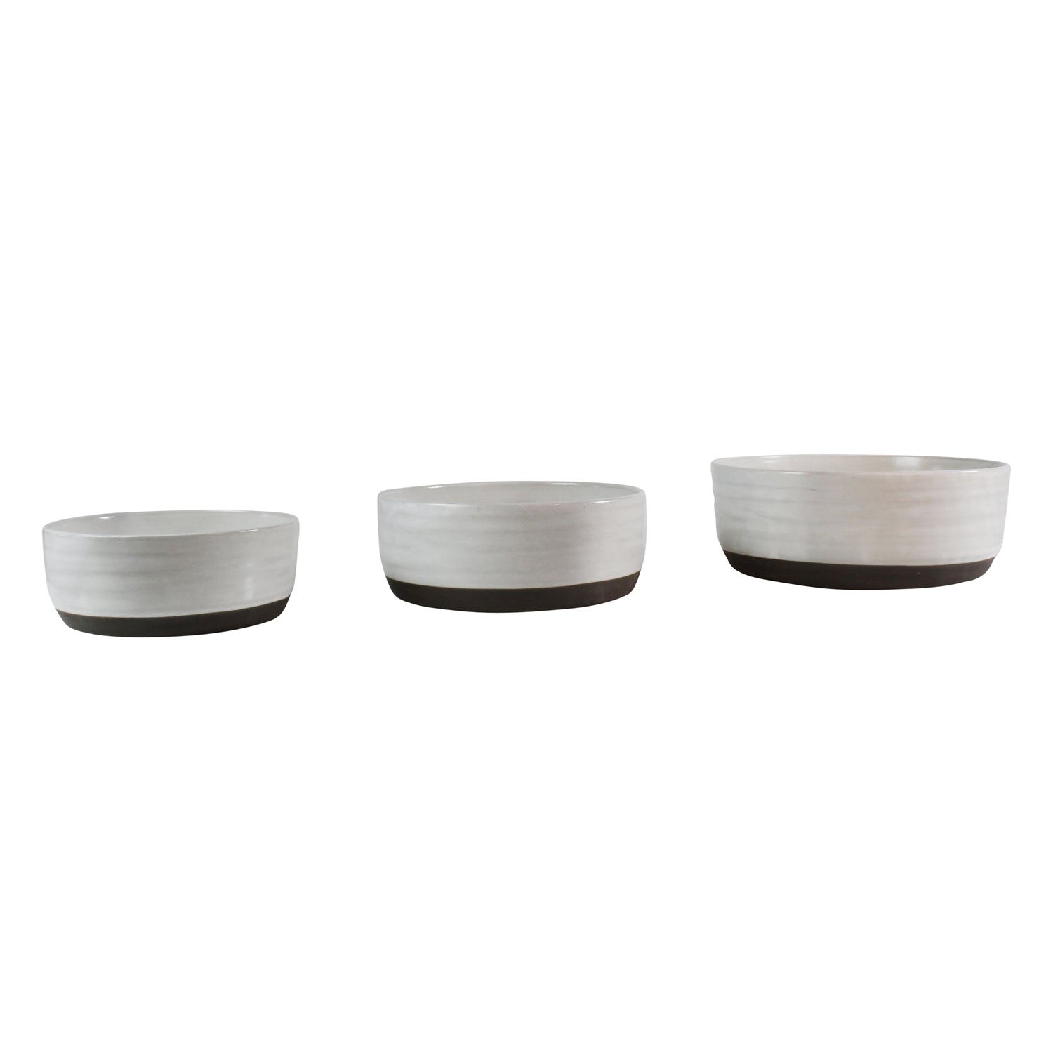 Liam Ceramic Serving Bowls - Set of 3 - Partial Glaze