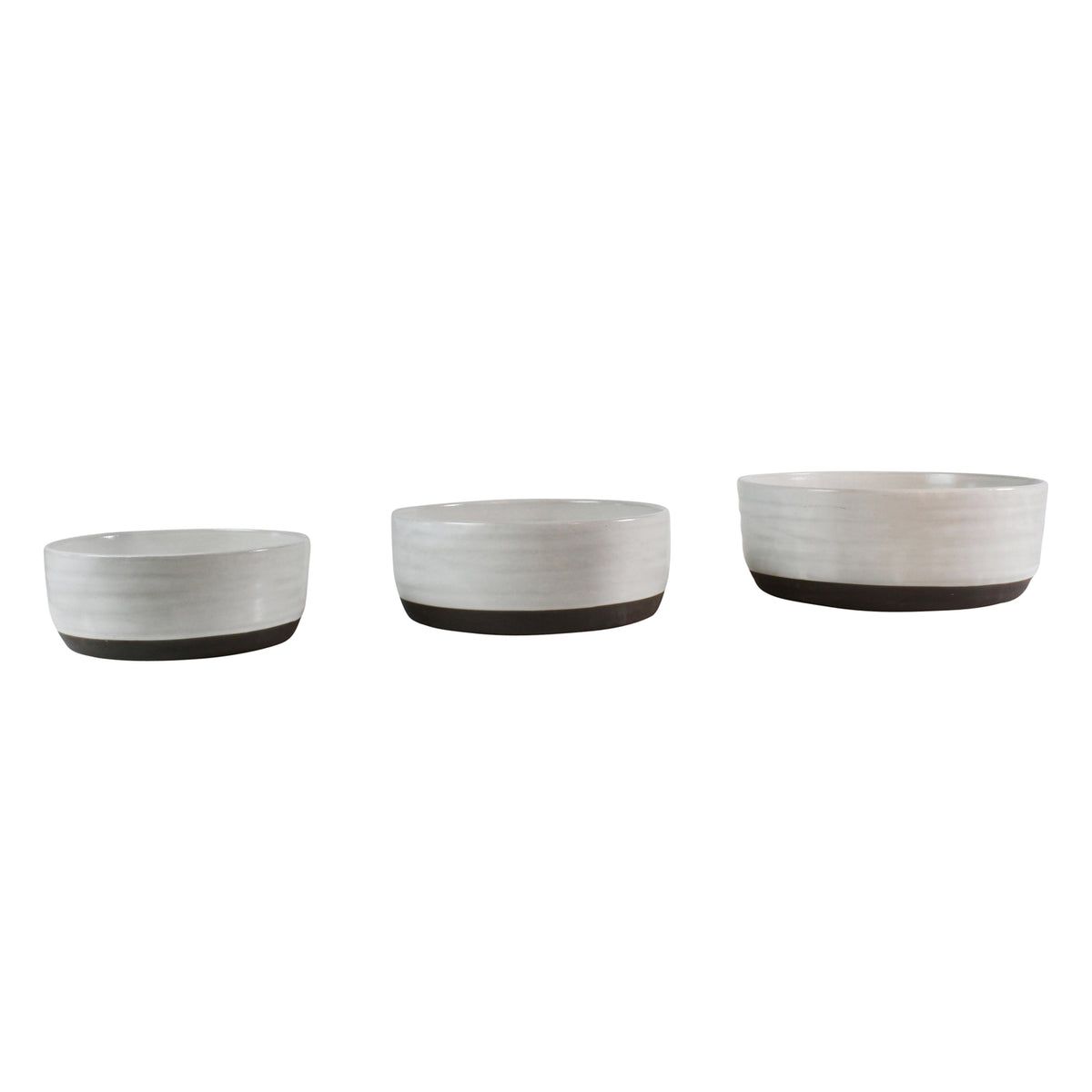 Liam Ceramic Serving Bowls - Set of 3 - Partial Glaze
