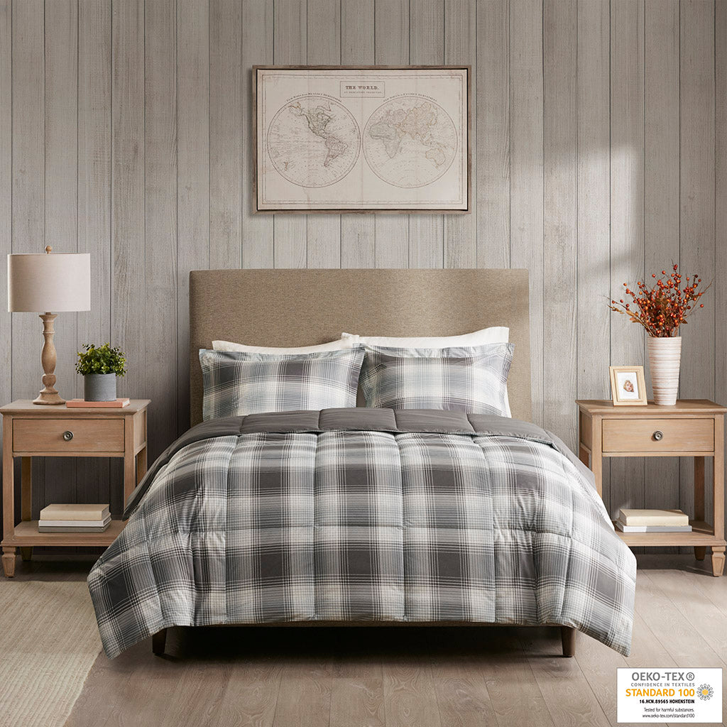 Woodsman 3 Piece Embroidered Faux Fur Coverlet Set