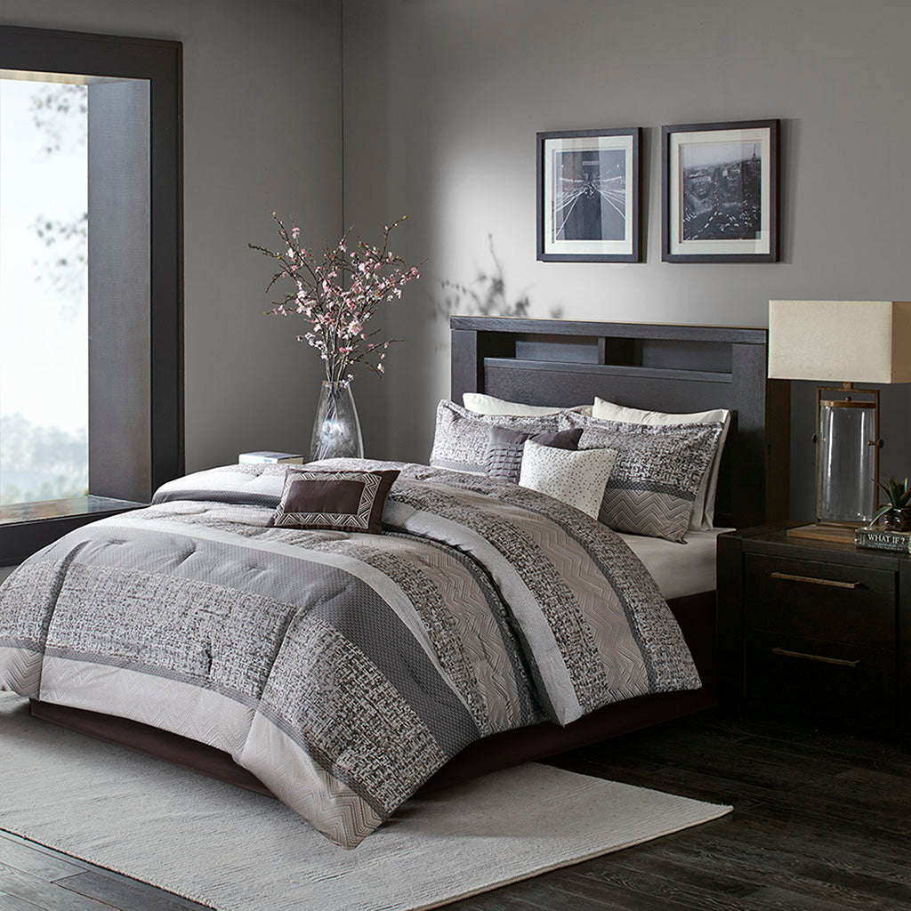 Rhapsody 7 Piece Jacquard Comforter Set