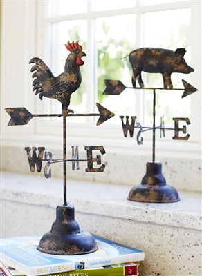 Pig/Rooster Weather Vane (2 Asst) 14"H, 16"H
