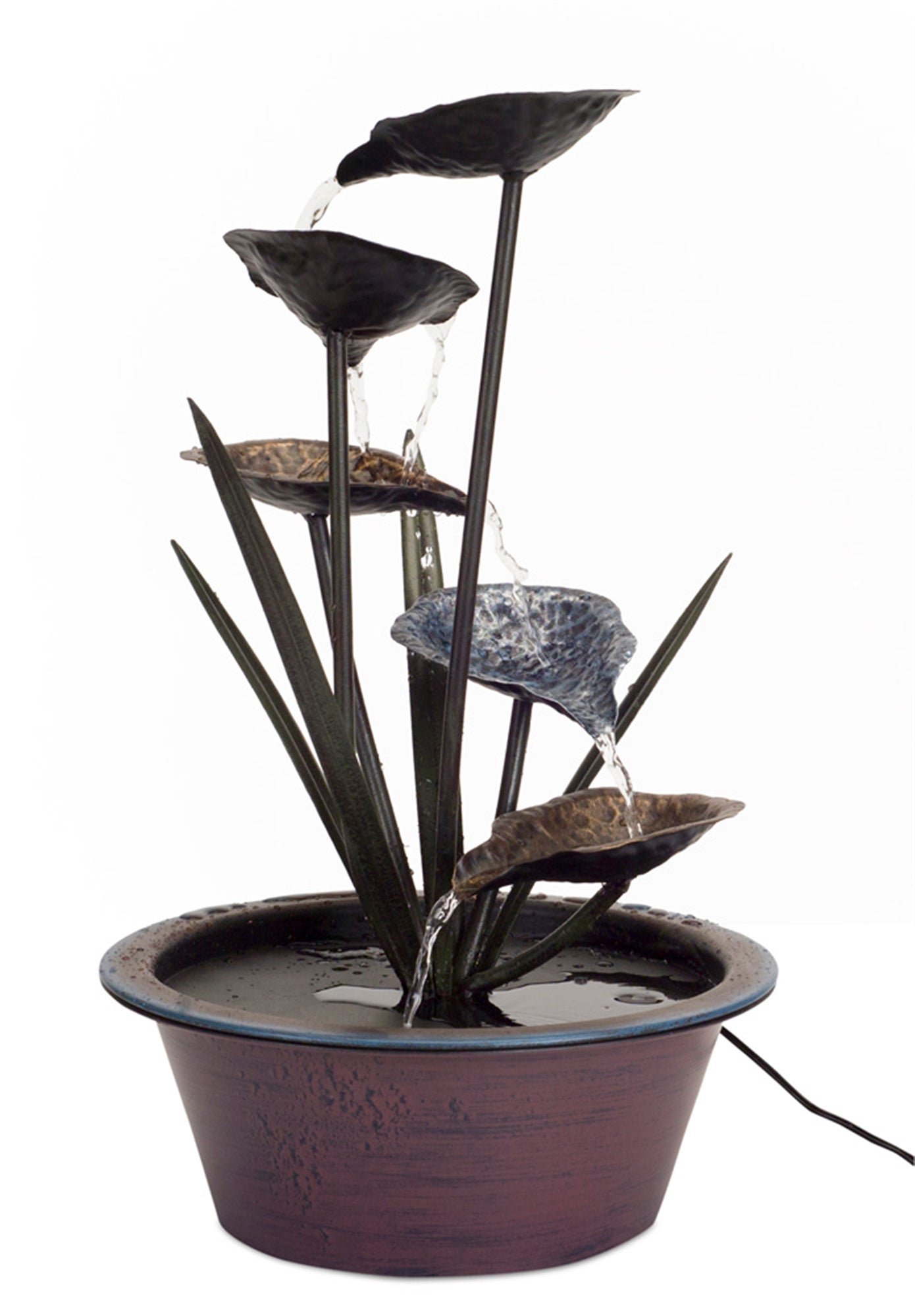 Lotus Leaf Fountain w/UL Pump 22”H Metal