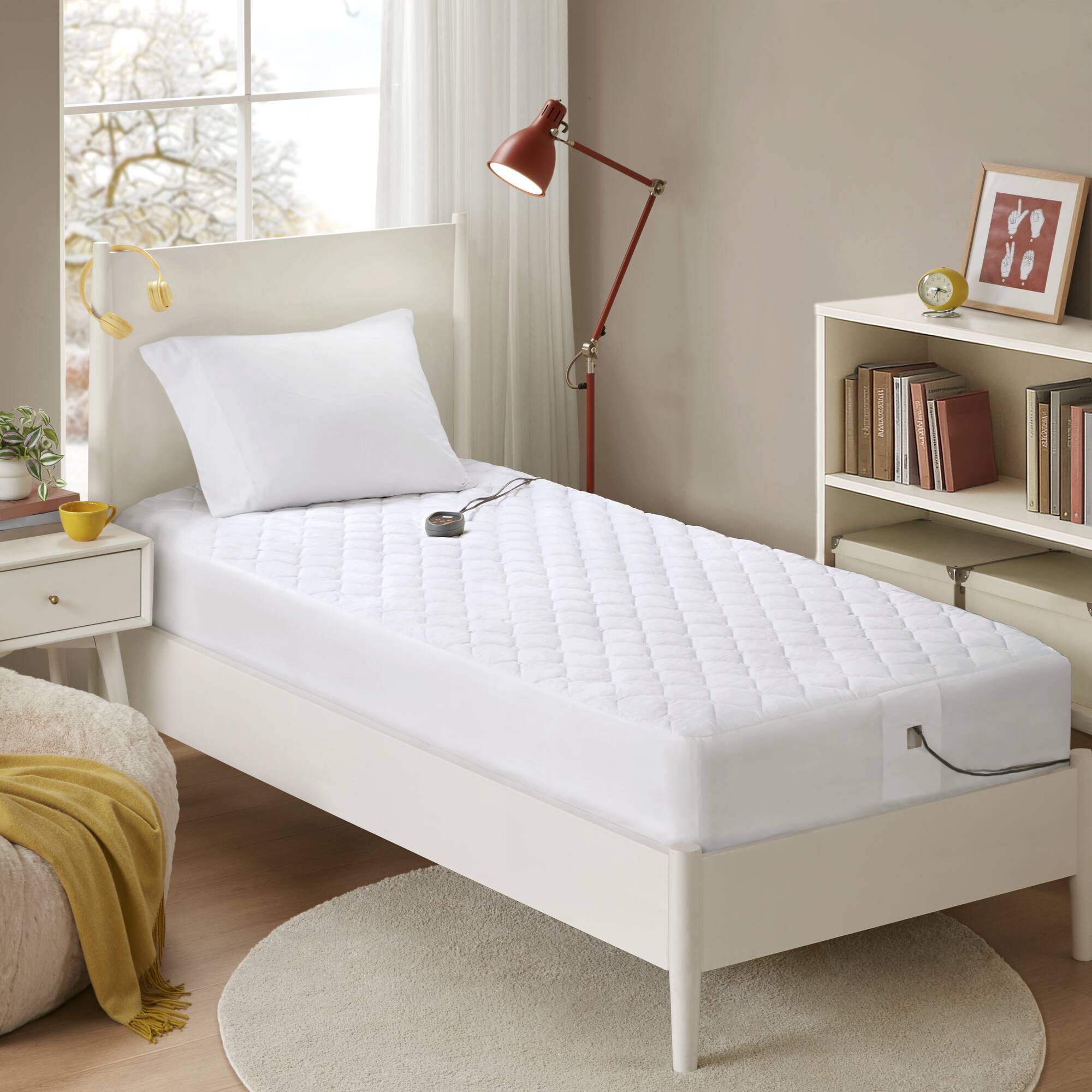 Cotton Cotton Deep Pocket Heated Mattress Pad-20 Heat Settings