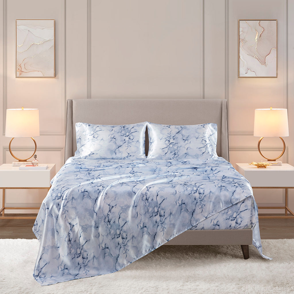 Printed Satin Luxury 6 PC Sheet Set