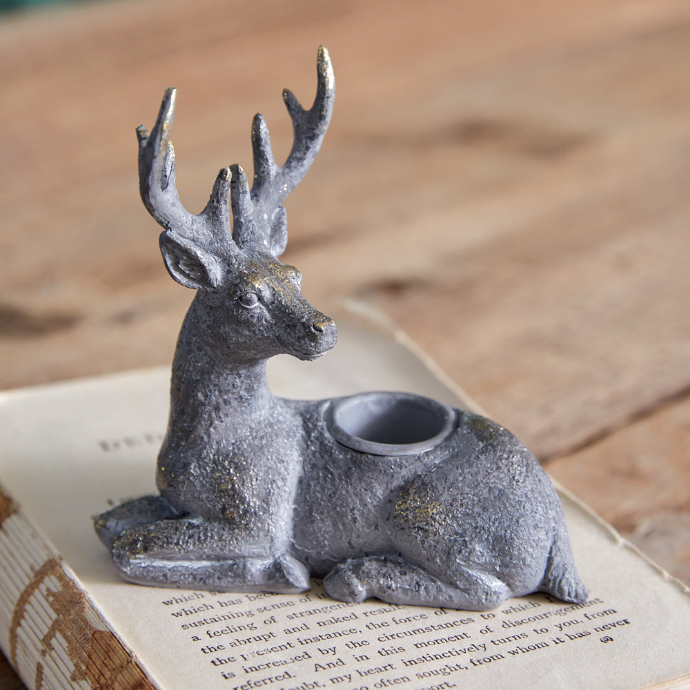 Kneeling Deer Taper Candleholder