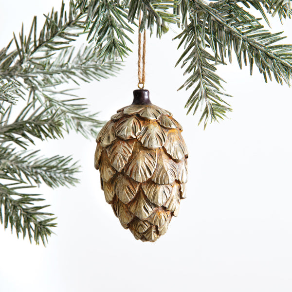 Gilded Pinecone Ornament - Min of 2