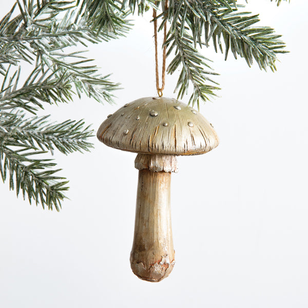 Gilded Woodland Mushroom Ornament - Min of 2