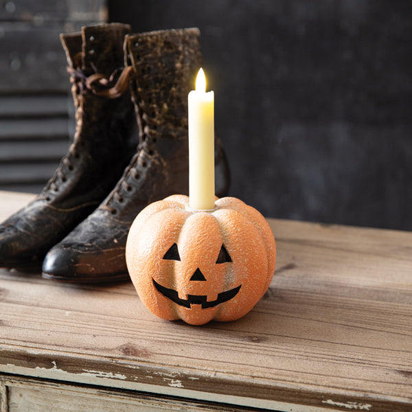 Joyful Jack-O-Lantern Taper Candle Holder