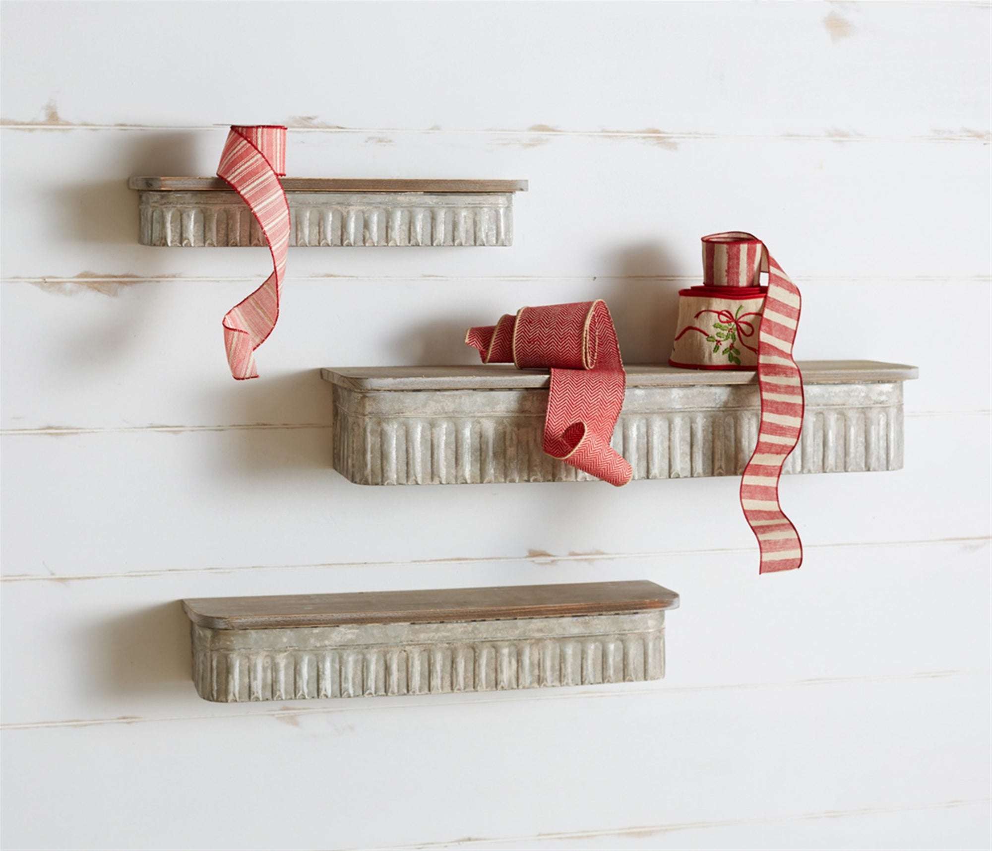 Wall Shelf (Set of 3) 20.5"L x 5.5"W x 3.5"H, 26.75"L x 6.5"W x 4.5"H, 32.5"L x 7.75"W x 5.75"H Meta