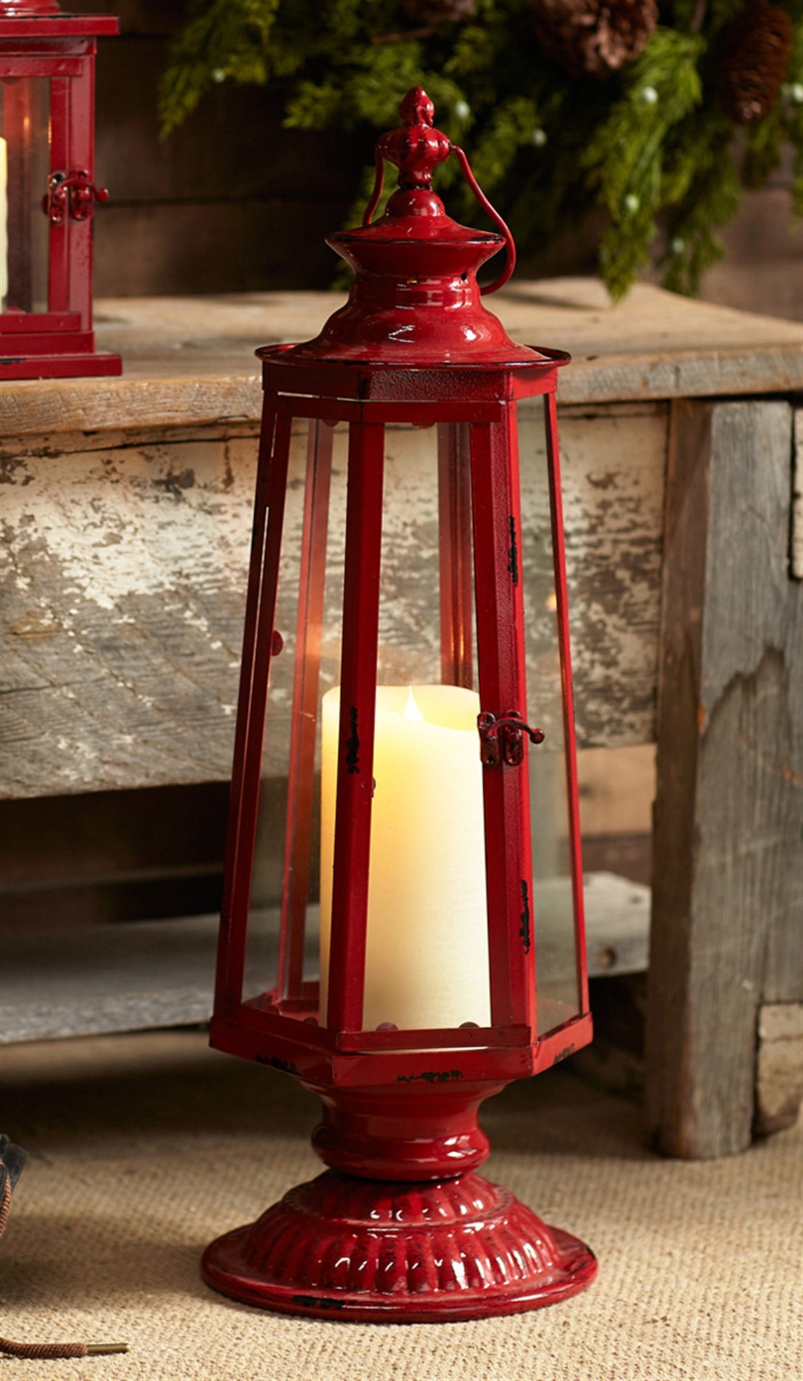 Lantern 8.25"D x 24"H Metal/Glass