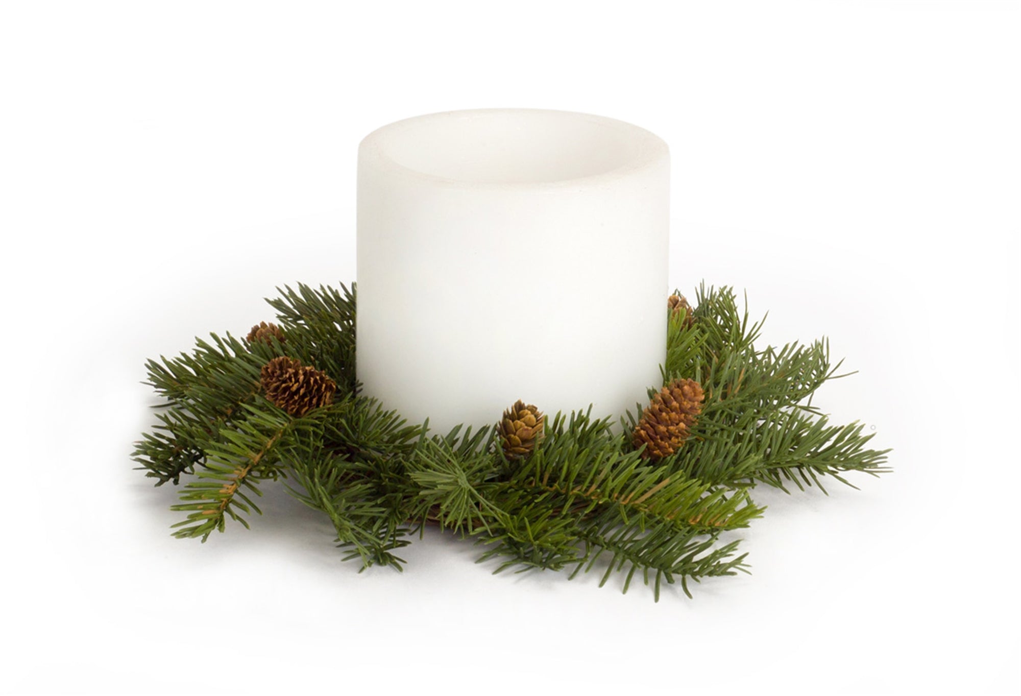 Pine Candle Wreath 13"D  (fits 6" candle)