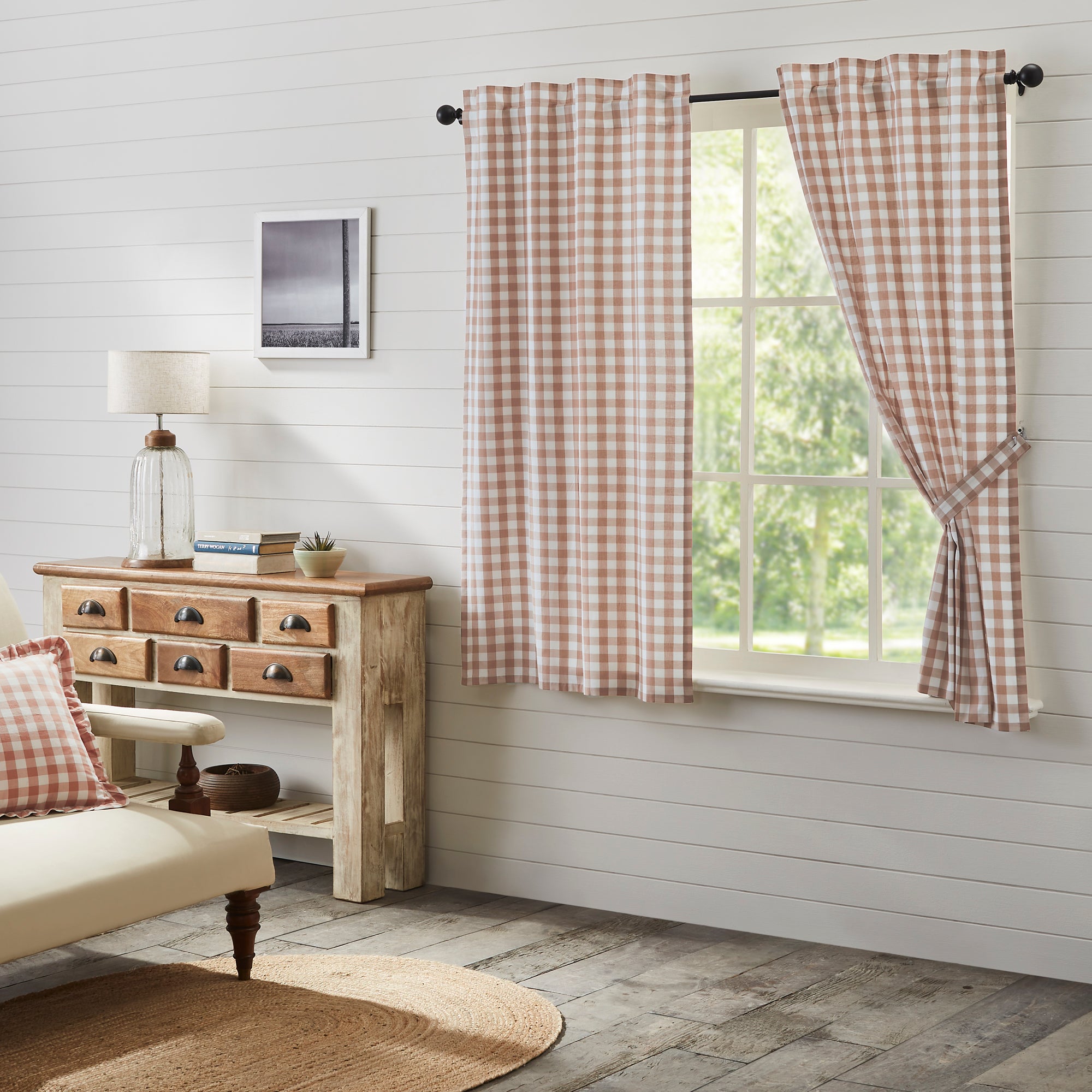 Annie Buffalo Portabella Check Short Panel Set of 2 63x36