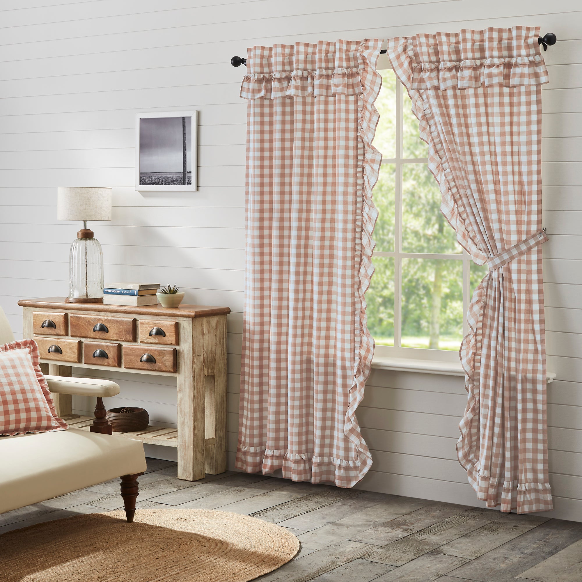Annie Buffalo Portabella Check Ruffled Panel Set of 2