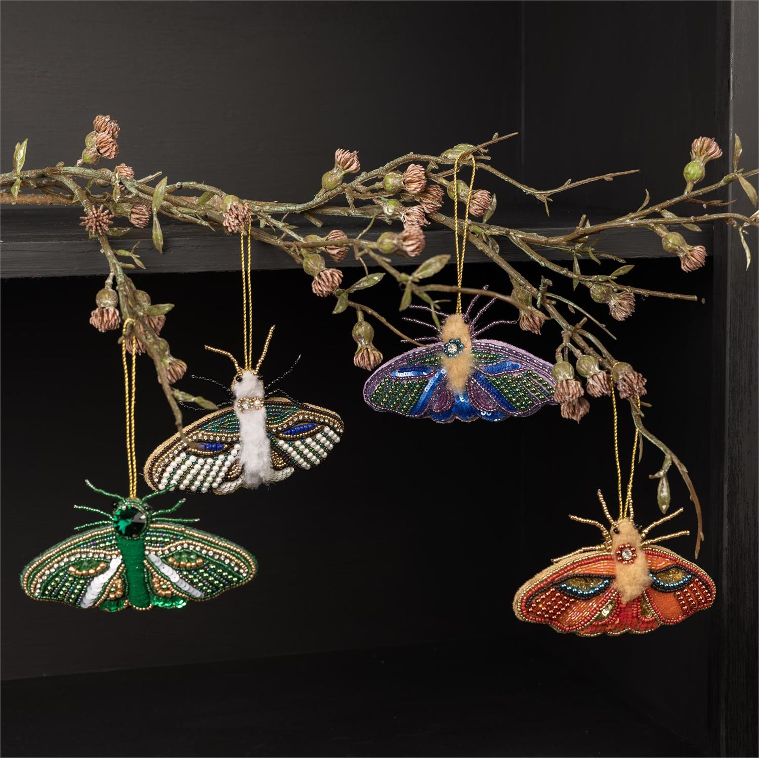 Ornaments - Beaded Moths (4 Styles)