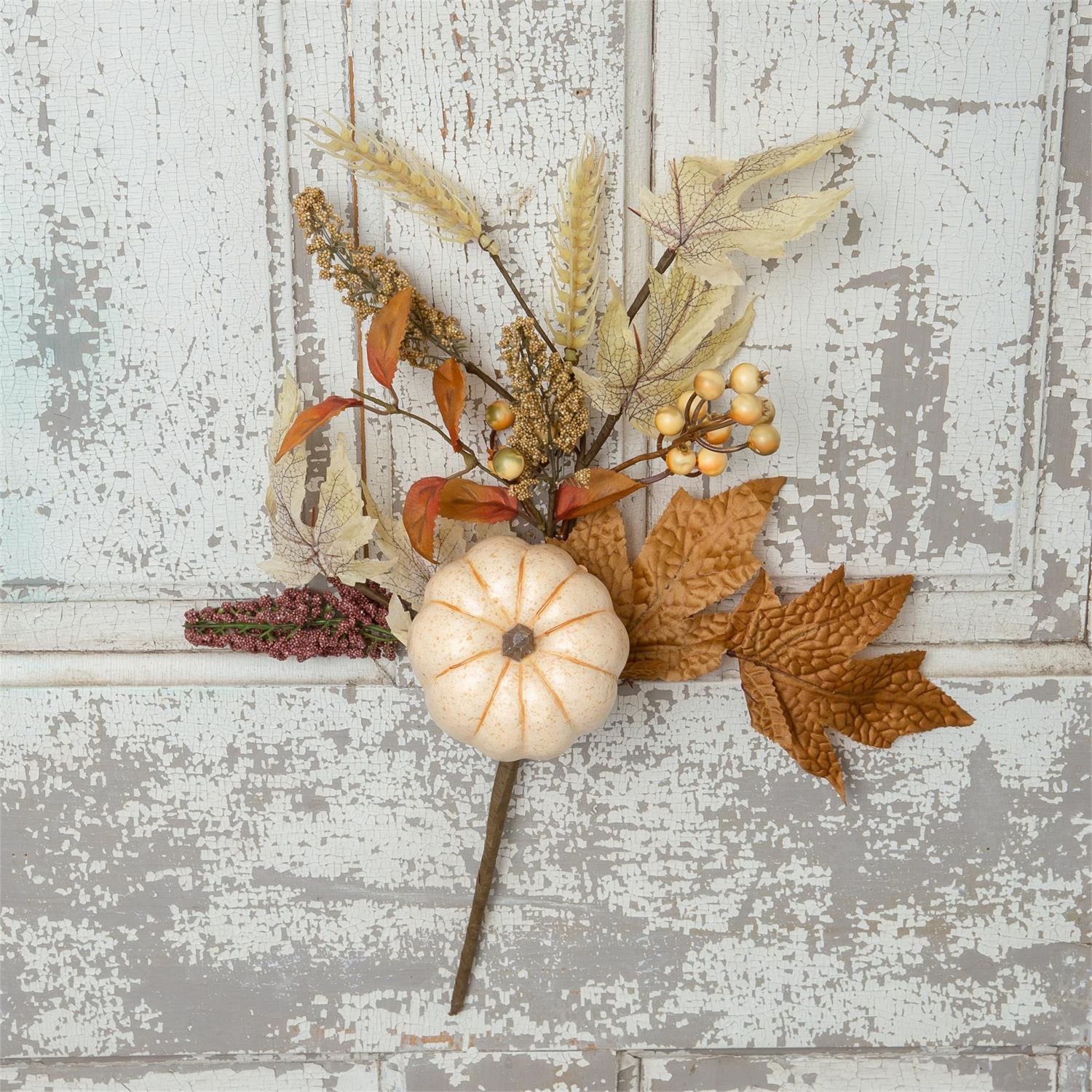 Fall Foliage Stem w/ Pumpkins (S/2)