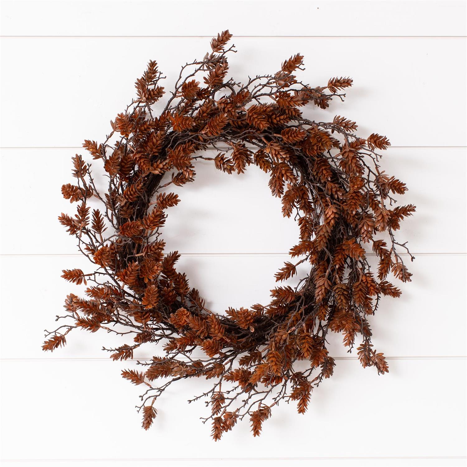 Wreath - Mini Pine Cone Brown