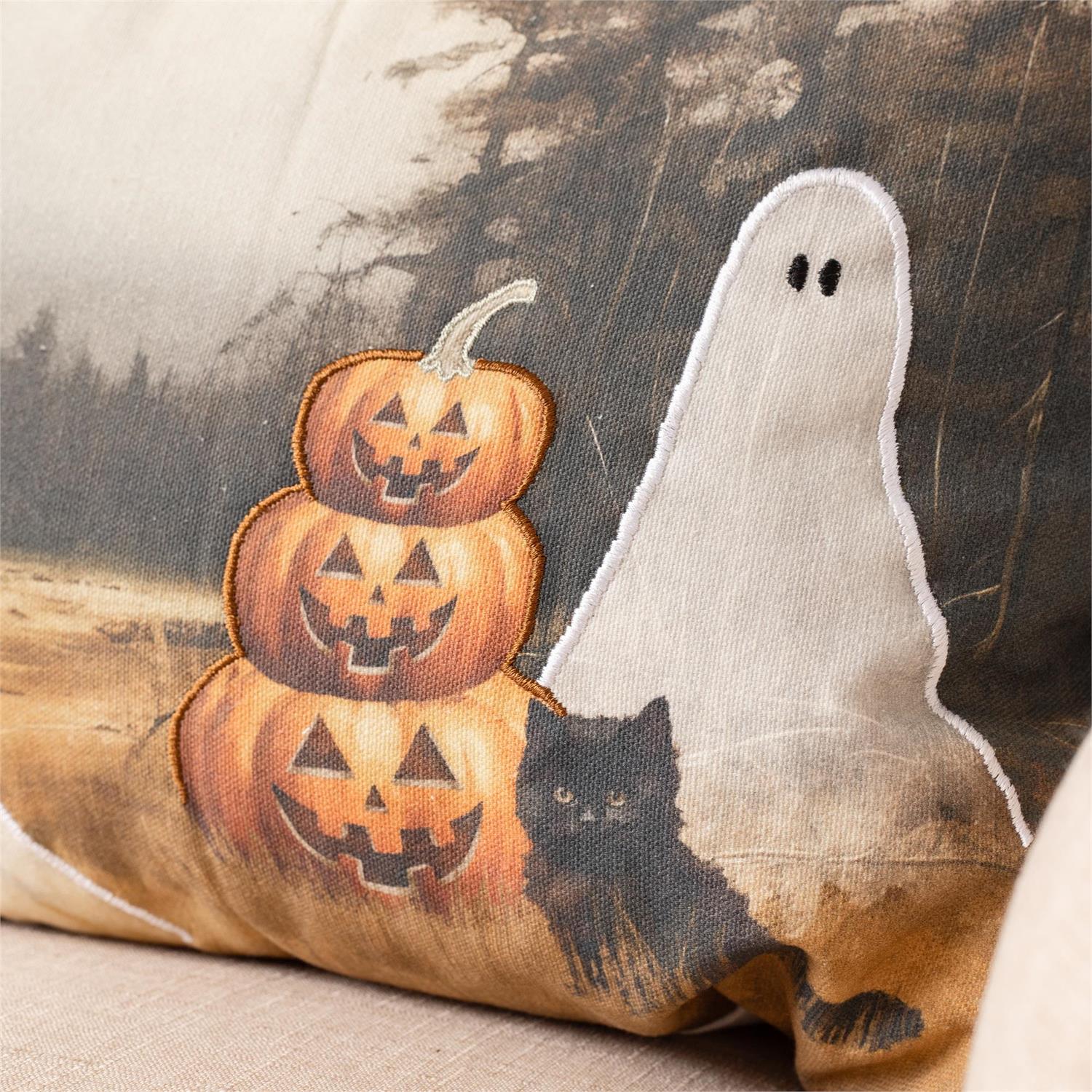 Haunted Ghost Landscape Pillow